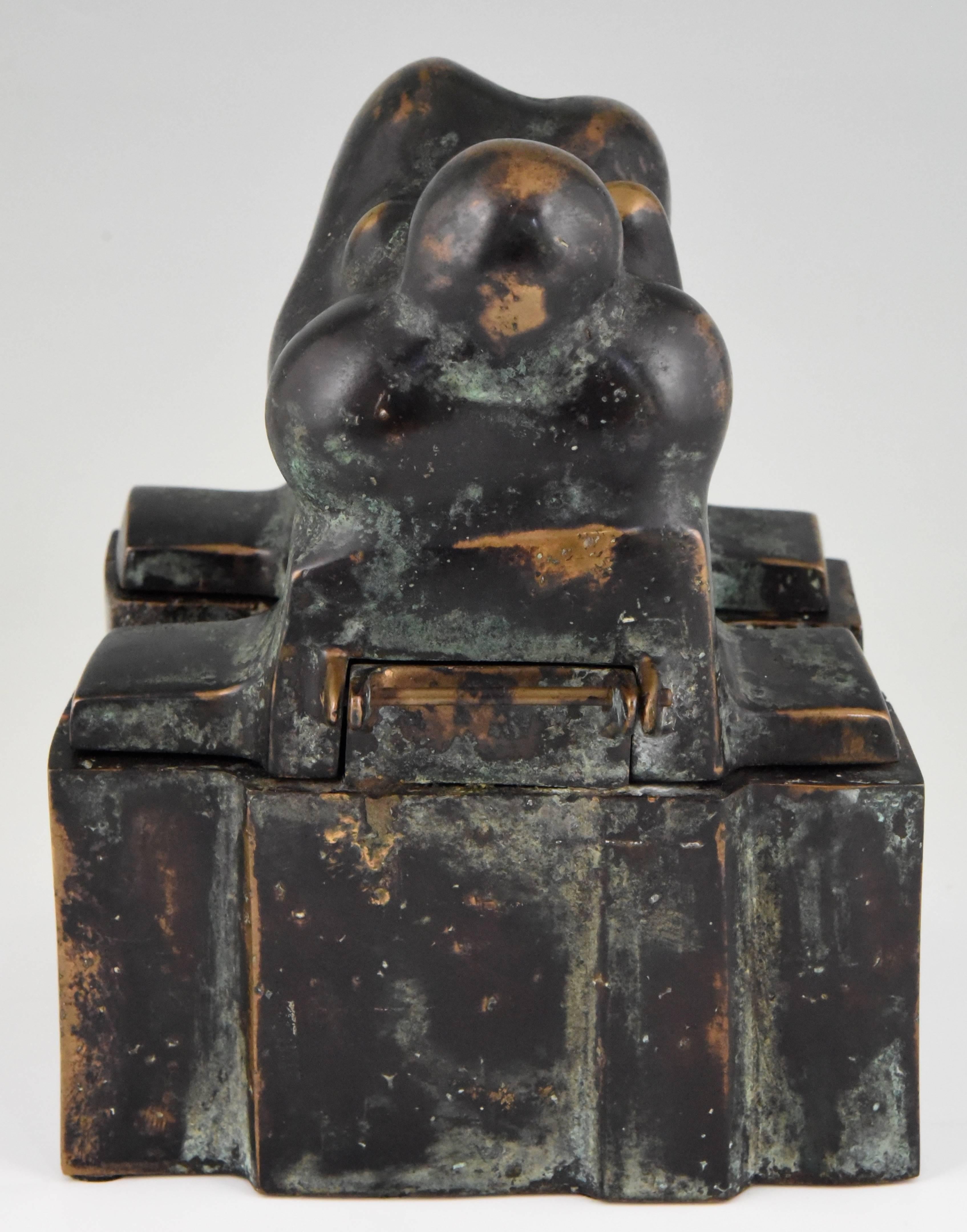 Late 20th Century Catafalque Mid-Century Modern Bronze Figural Sculpture by Francis Baron, 1970