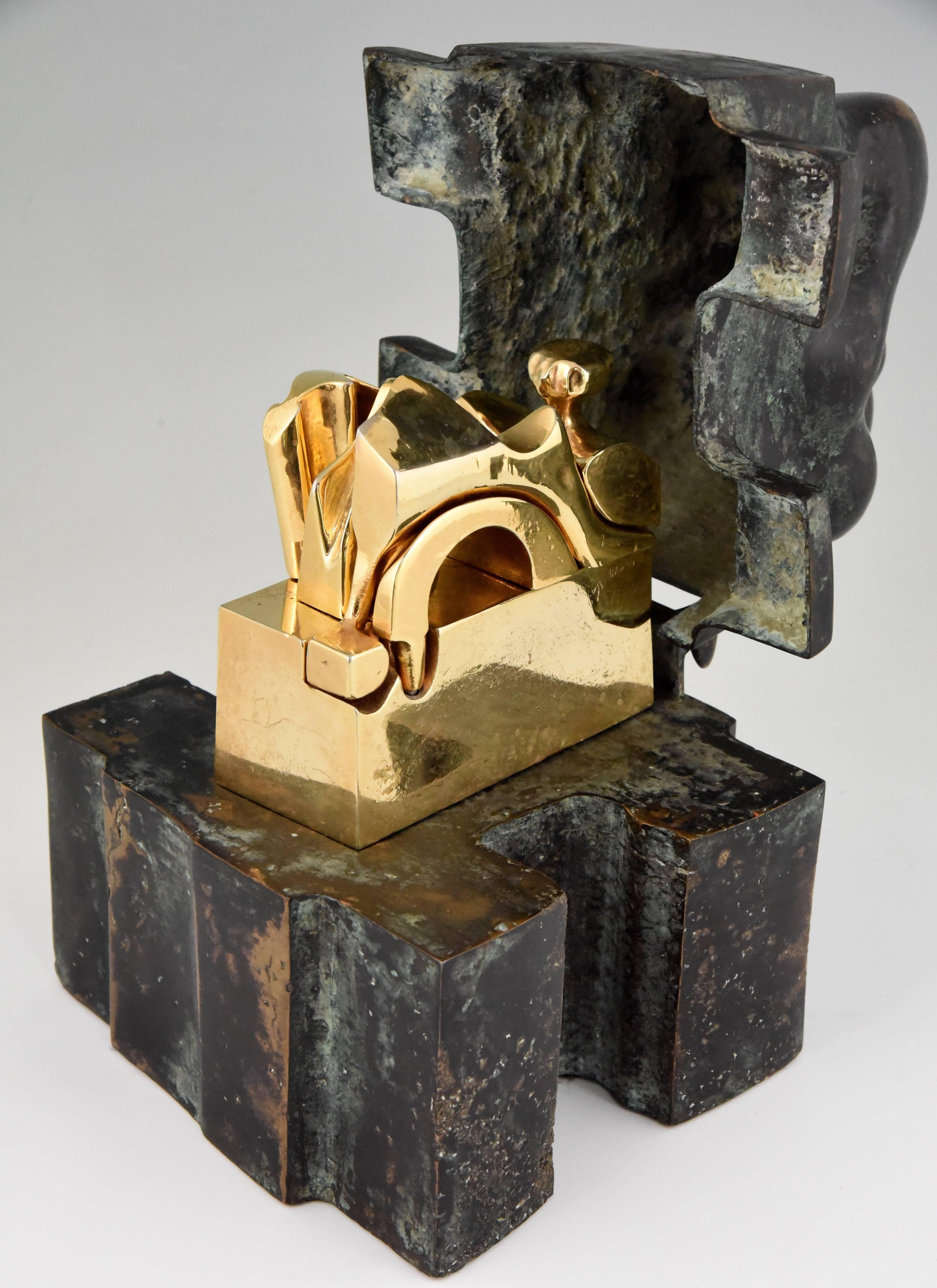 Catafalque Mid-Century Modern Bronze Figural Sculpture by Francis Baron, 1970 3