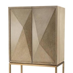 Catalaga Bar in Washed Oak and Mahoganny Venner and Brass