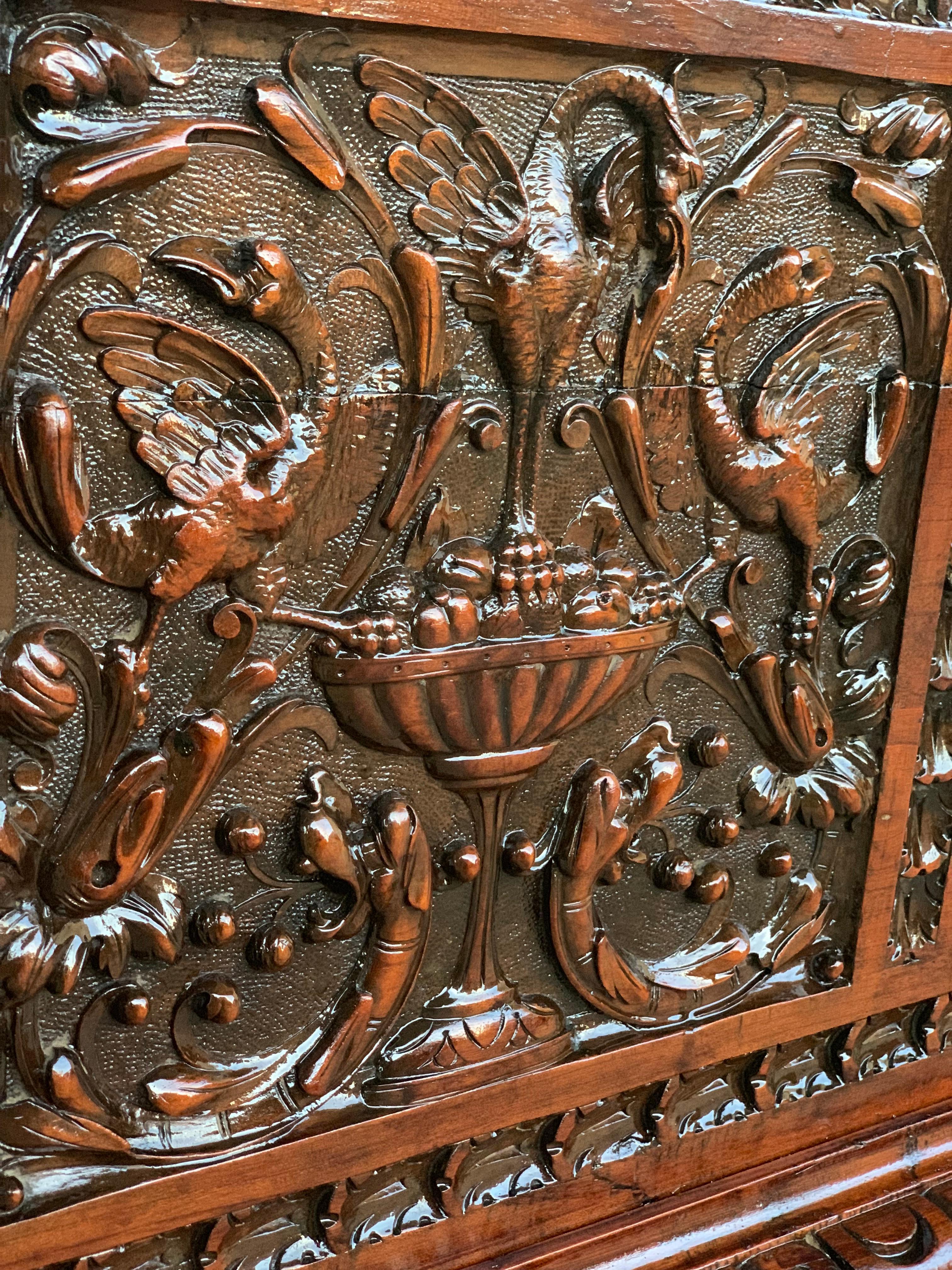 Catalan Baroque Carved Walnut Cassone or Trunk, 18th Century For Sale 3