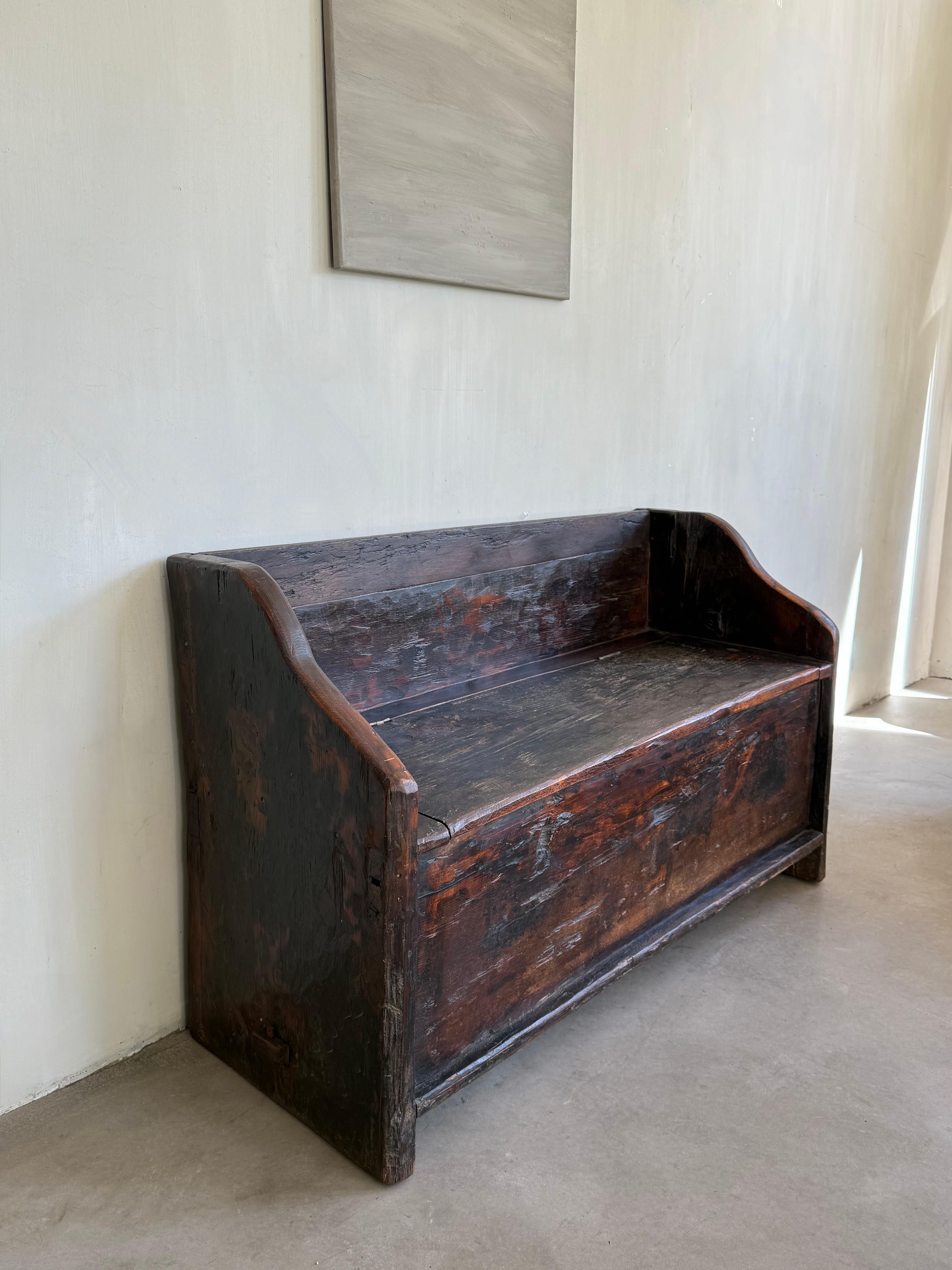 Spanish Catalan Bench with Storage For Sale