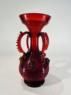 Large Catalan blown artistic glass circa 1900 Art Nouveau