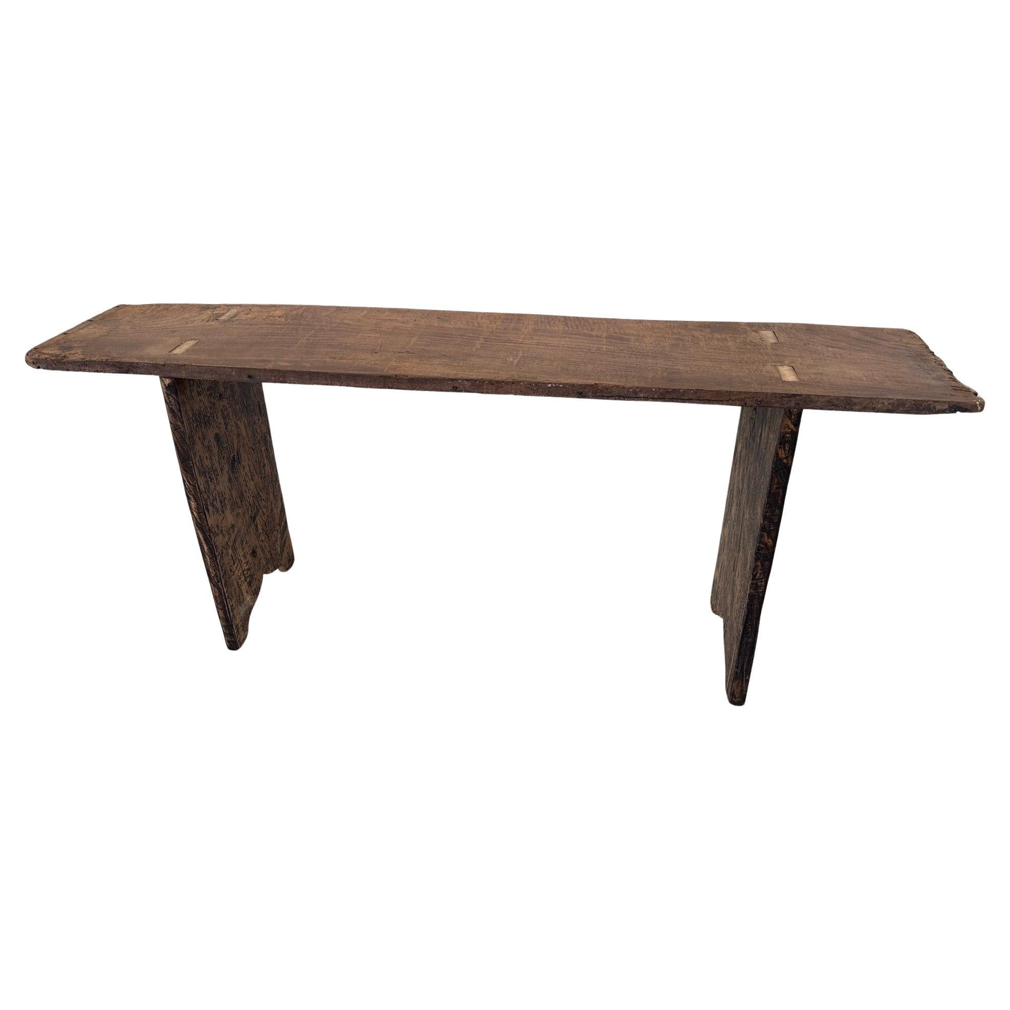 A very handsome console table from the Catalan region of Spain.  Beautifully constructed from solid boards of 17th century chestnut.  Wonderful patina.  Its minimalist lines lend this console a very contemporary feel.