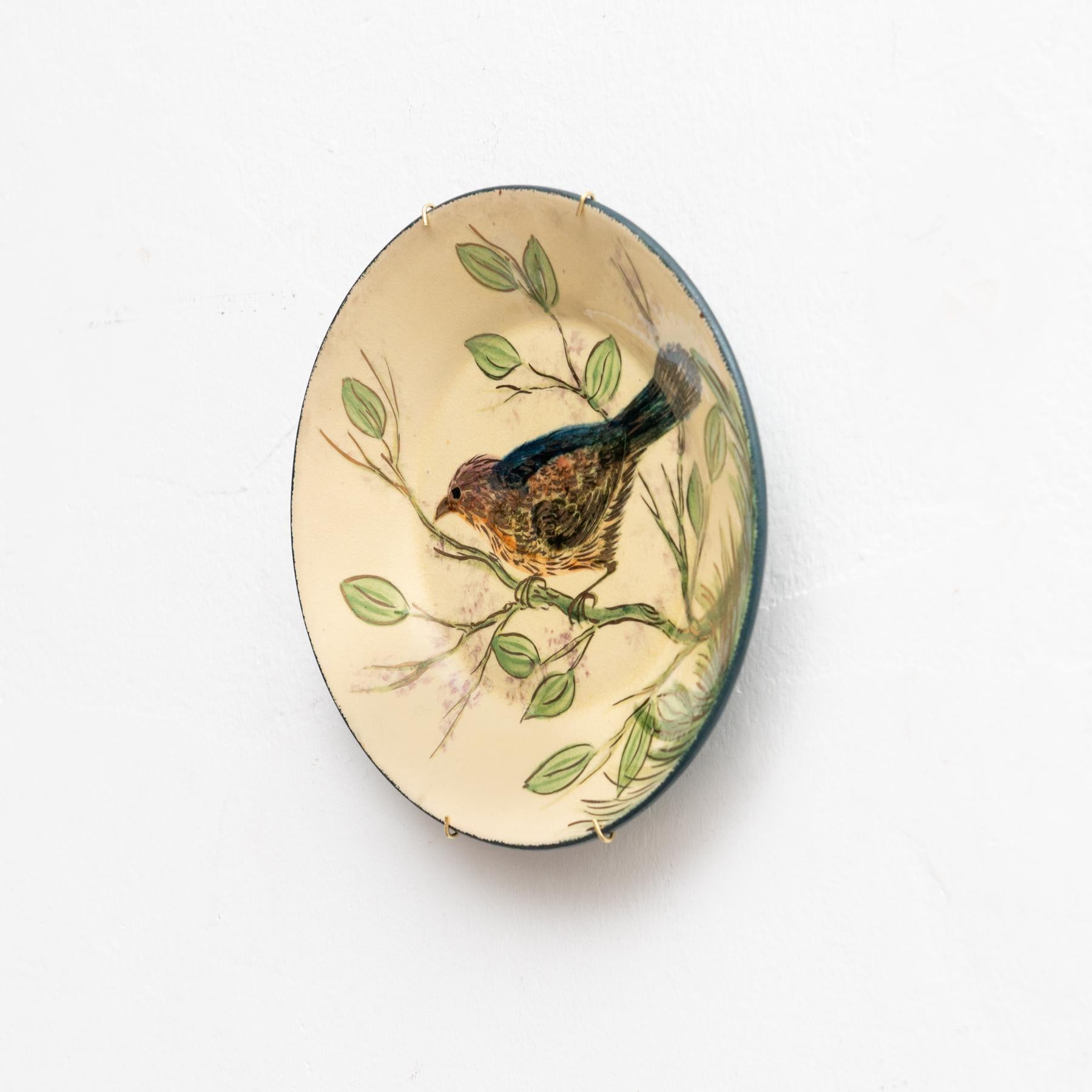Spagnolo Piatto in ceramica dipinto a mano Catalan Diaz Costa, 1960 circa in vendita