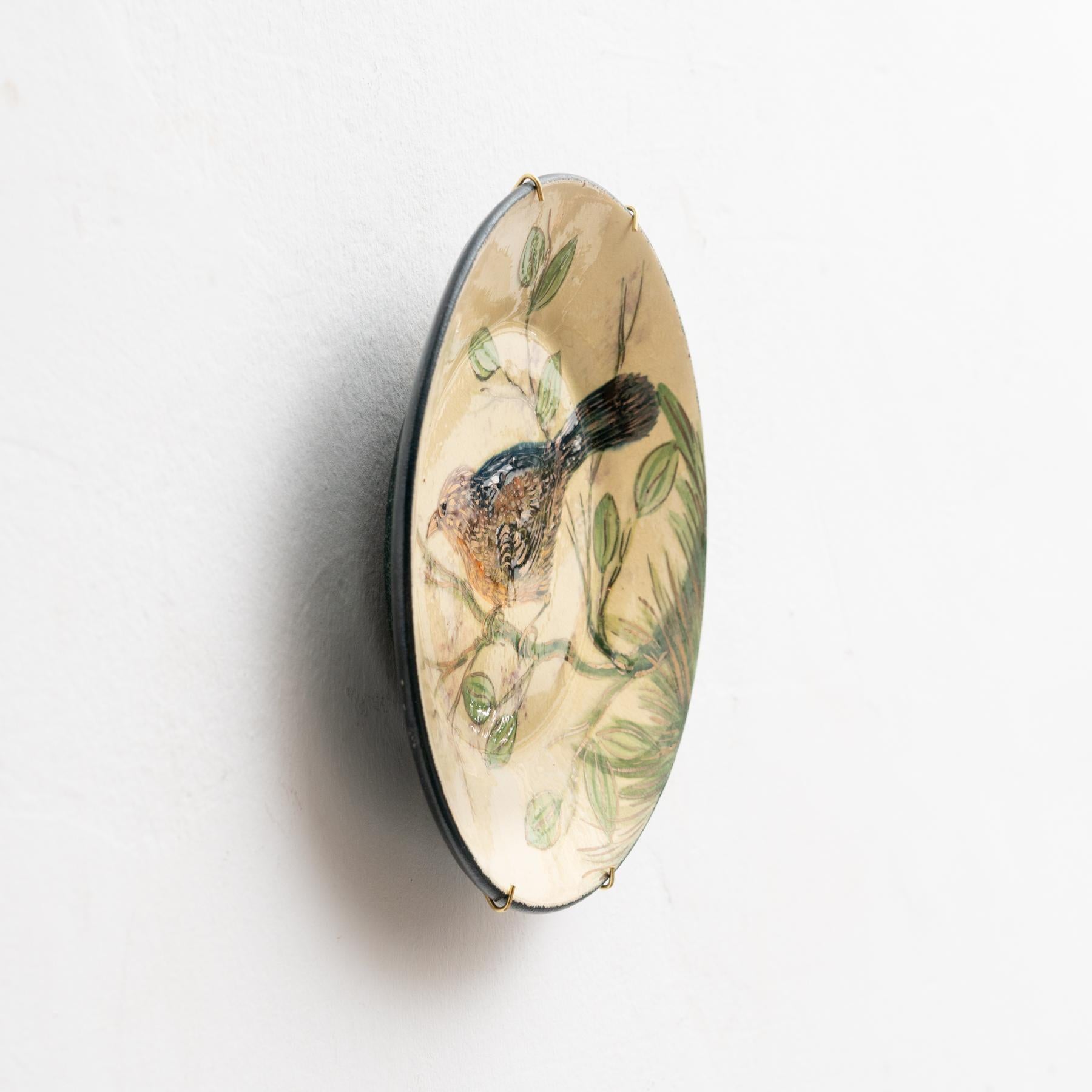 Piatto in ceramica dipinto a mano Catalan Diaz Costa, 1960 circa in vendita 1