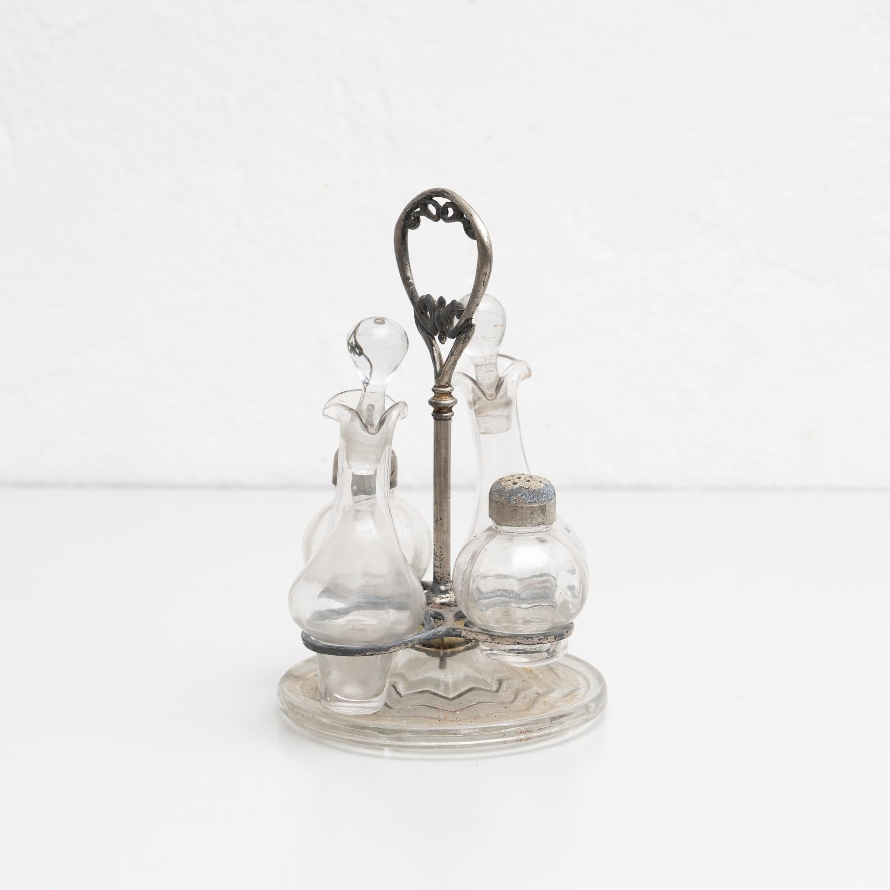 Mid-Century Modern Set de burettes en verre catalan, vers 1940 en vente
