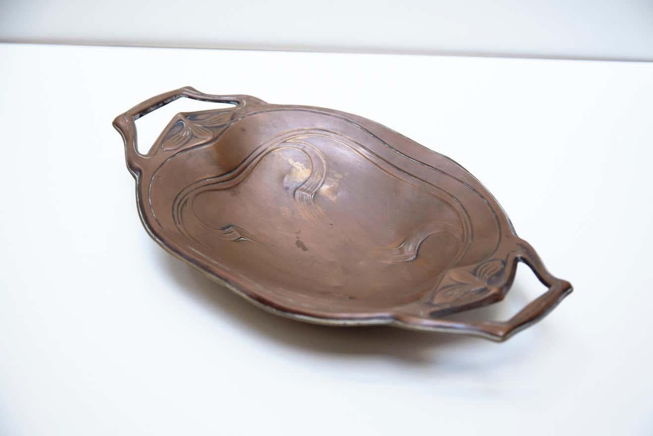 Spanish Catalan Modernist Copper Tray from Barcelona, circa 1920 For Sale