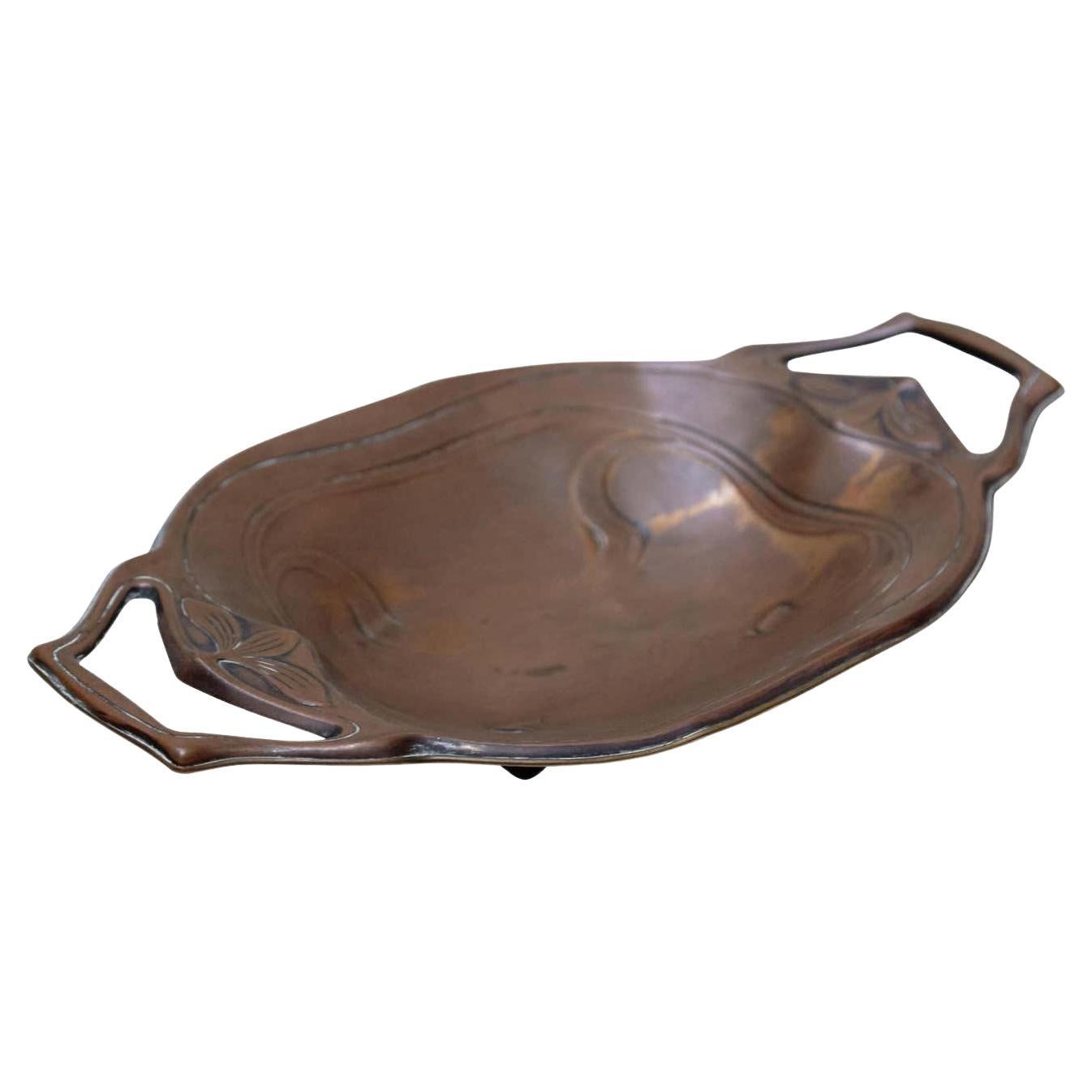Catalan Modernist Copper Tray from Barcelona, circa 1920 For Sale
