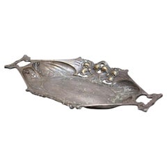 Catalan Modernist Pewter Tray from Barcelona, circa 1930