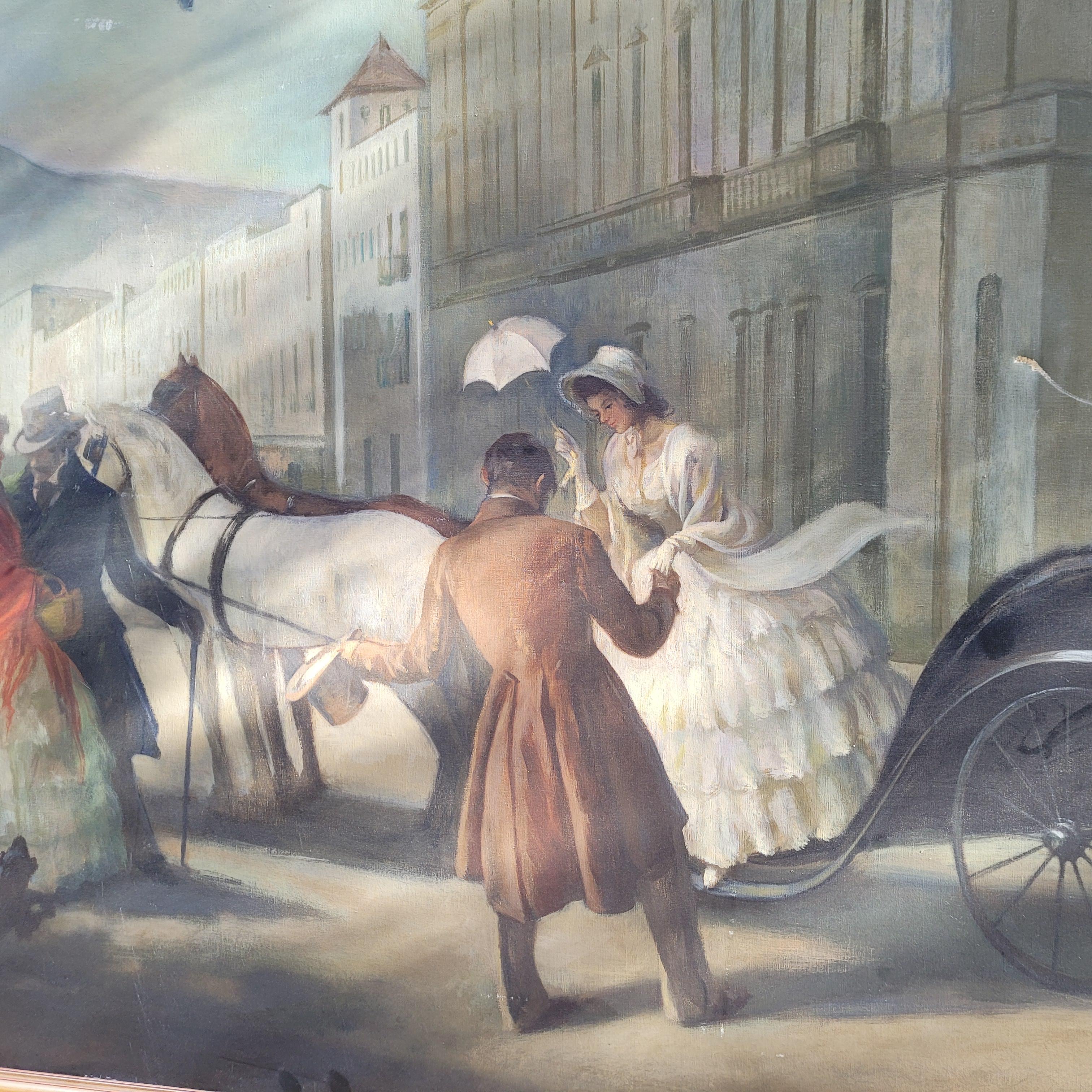 Catalan School Large Painting  