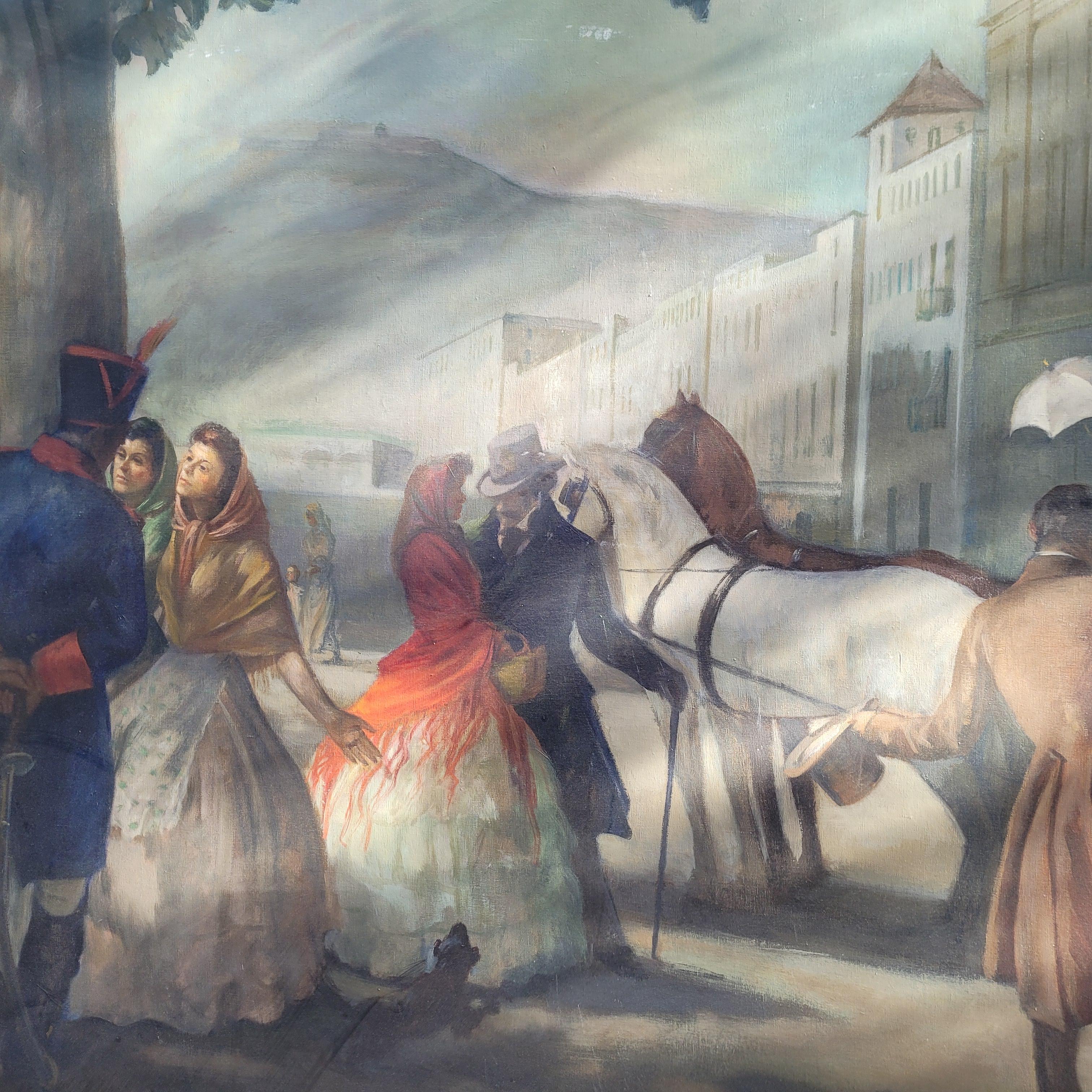Catalan School Large Painting  