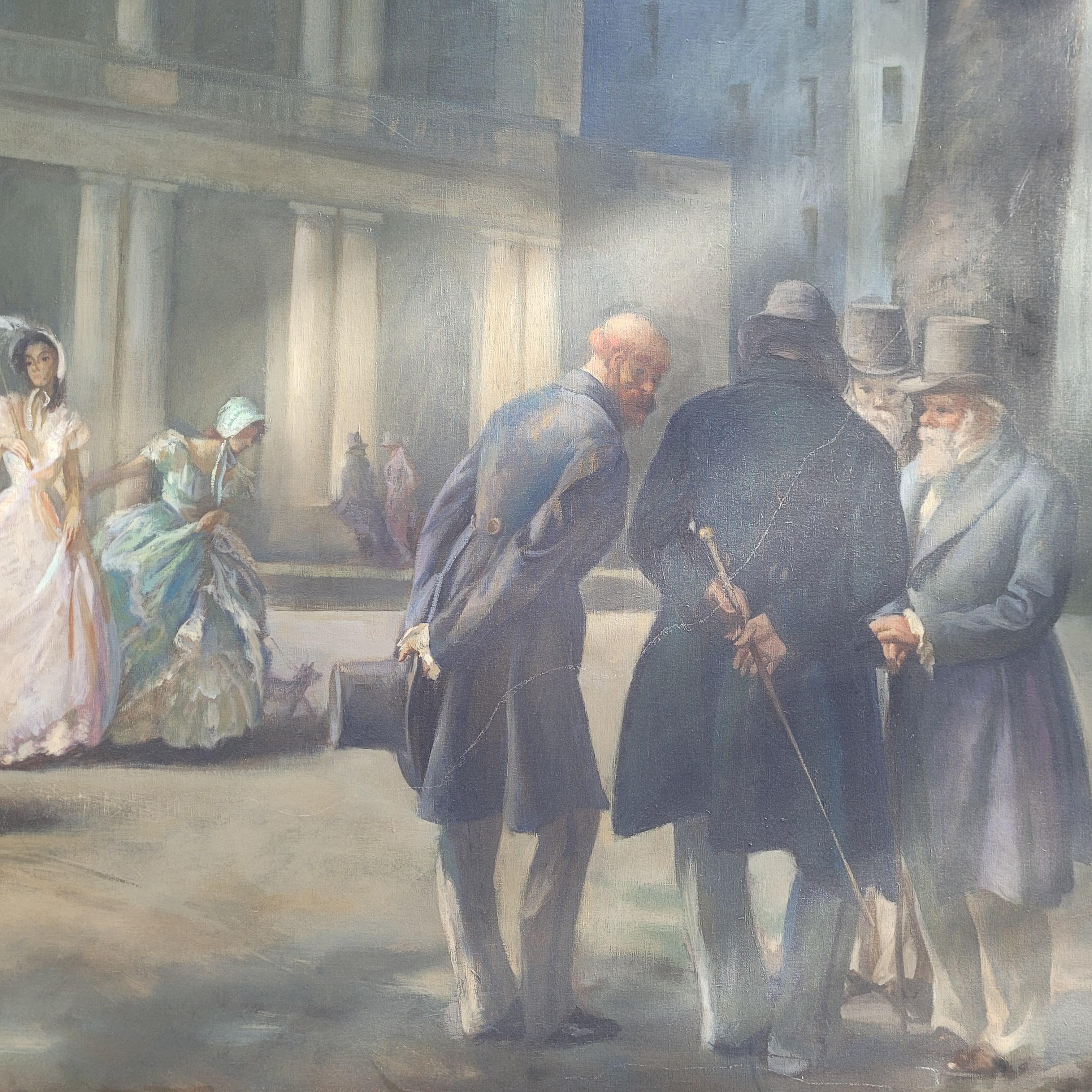 Canvas Catalan School Large Painting  