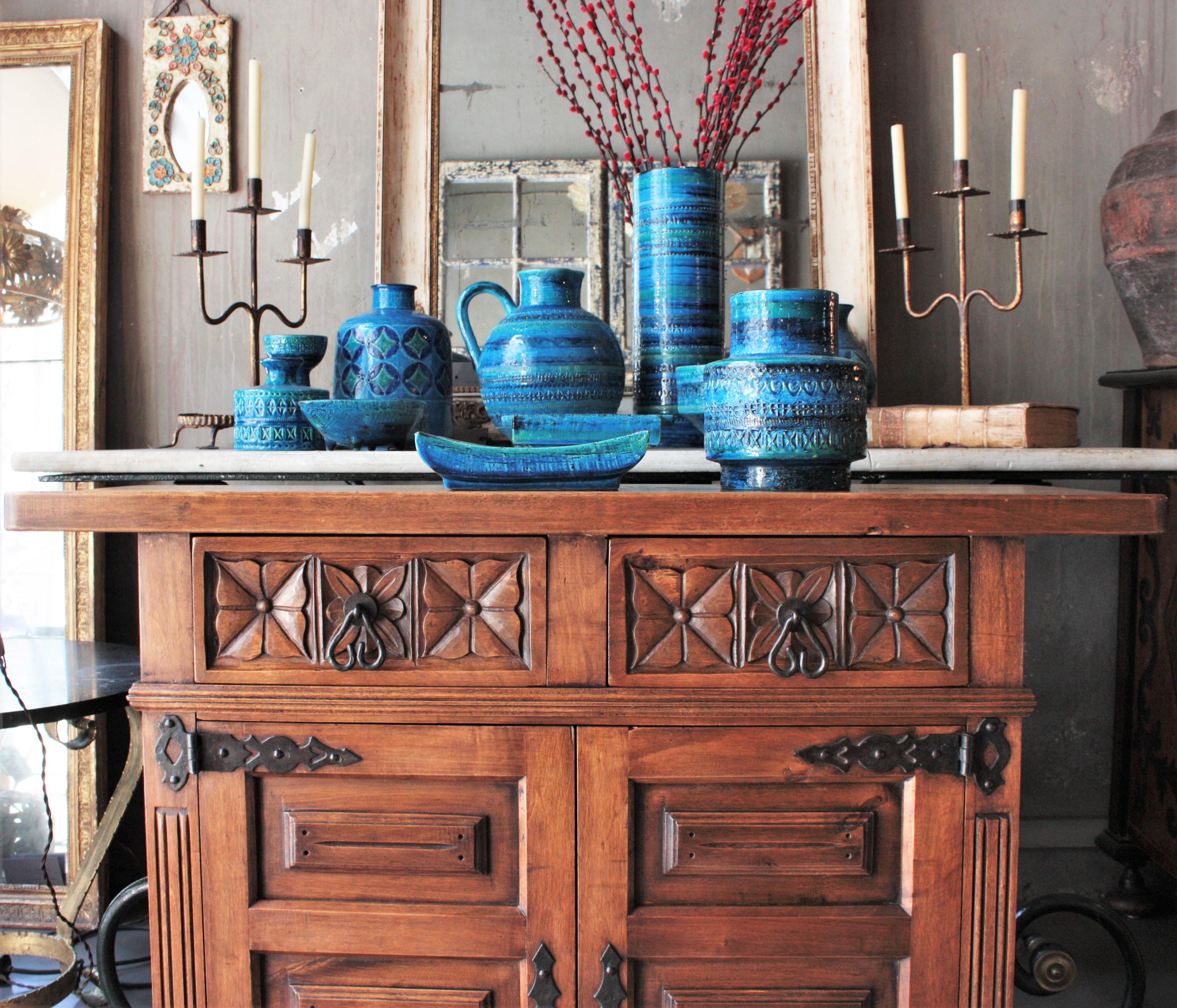 Spanish Colonial Catalan Spanish Carved Walnut Two-Drawer Credenza or Buffet