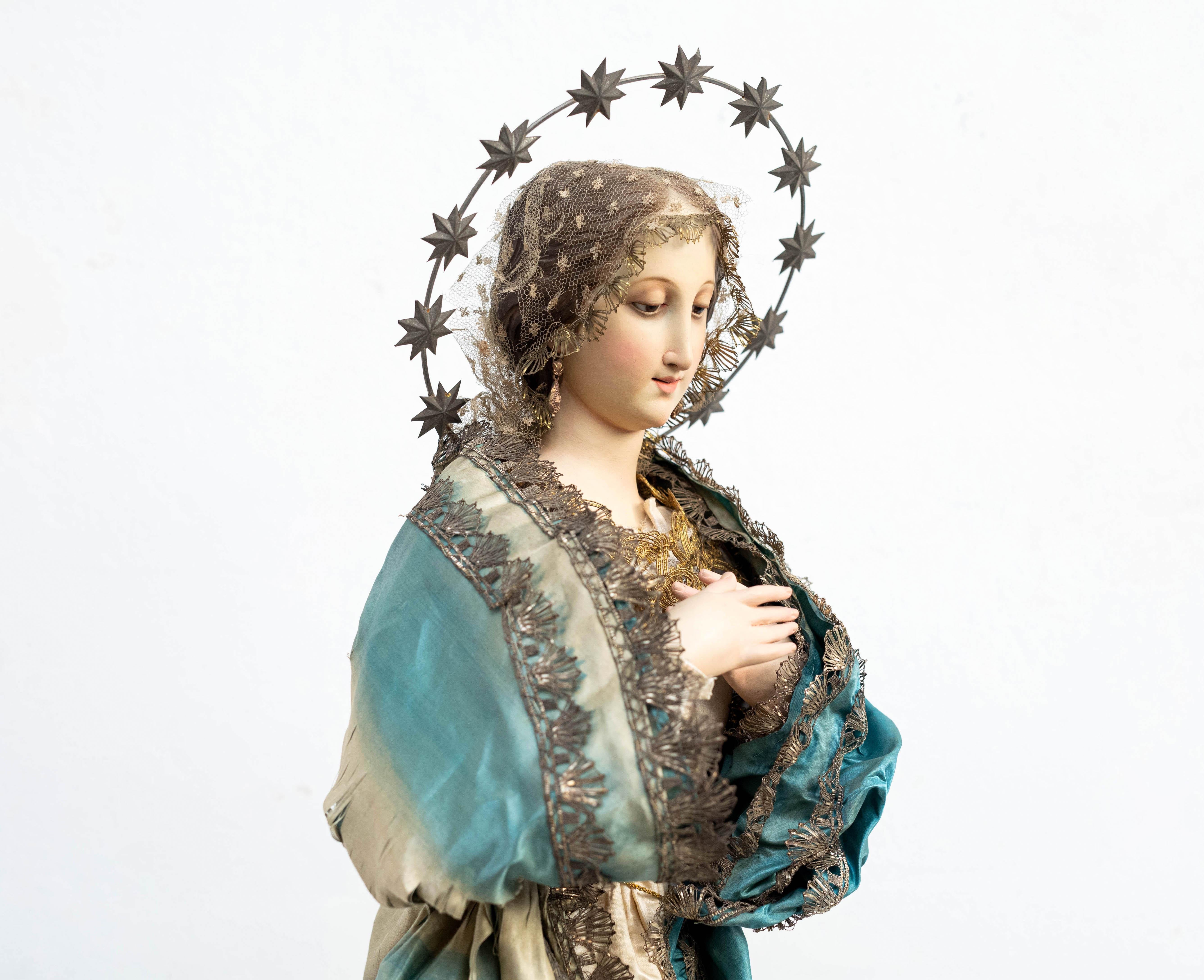 Catalan Virgin Wood Sculpture, Capipota For Sale 3