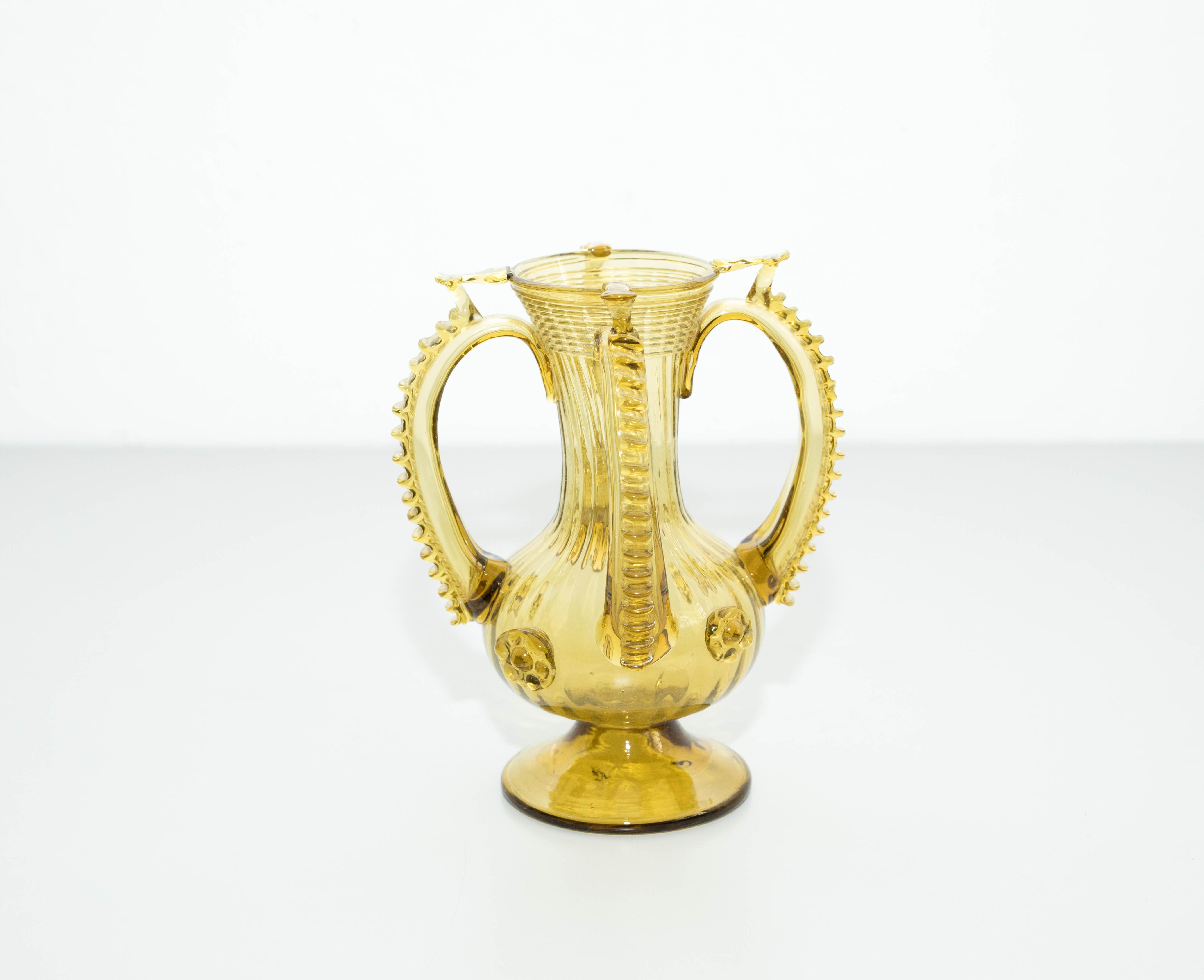 Mid-Century Modern Catalan Yellow Blown Glass Vase, circa 1930