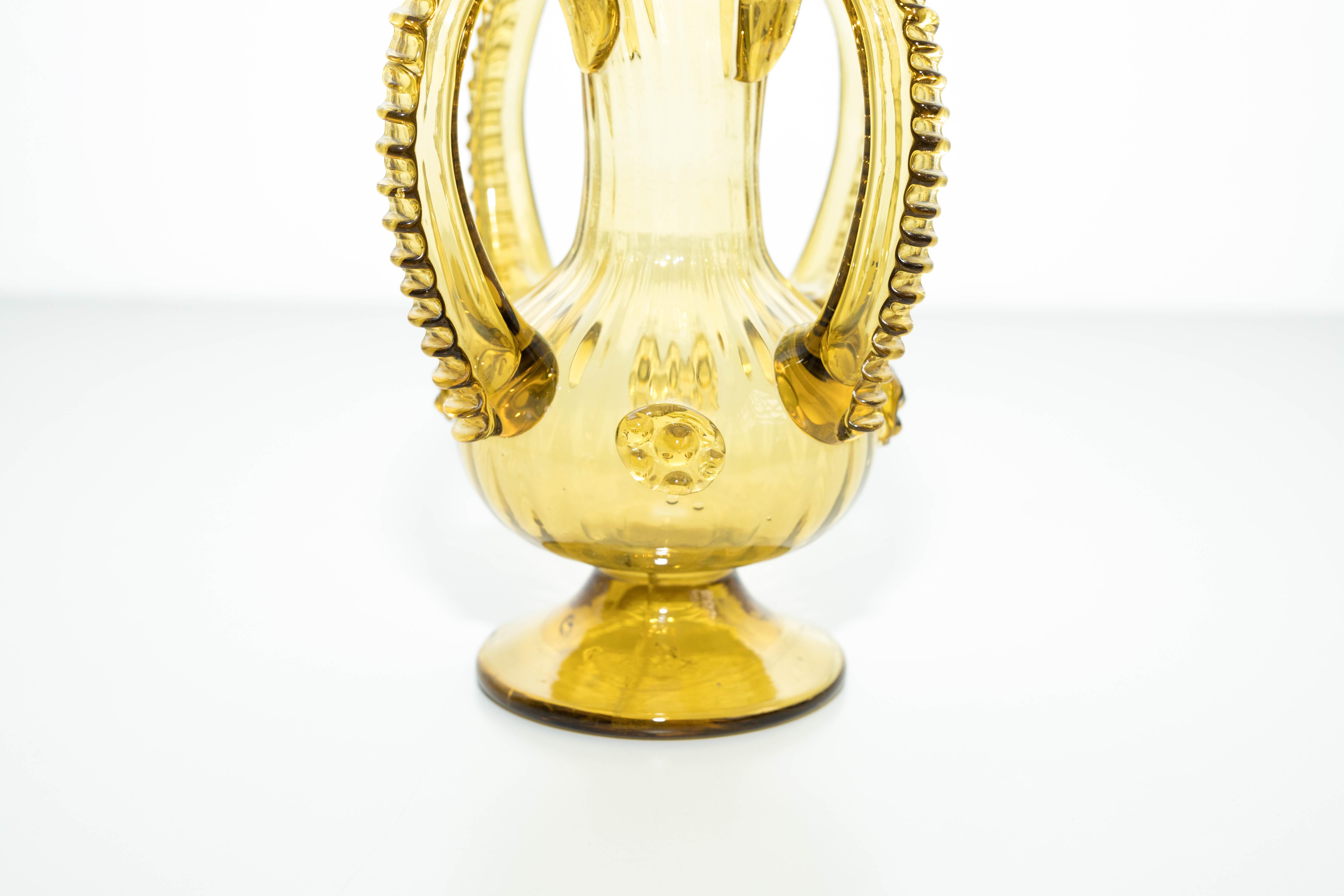 Catalan Yellow Blown Glass Vase, circa 1930 1