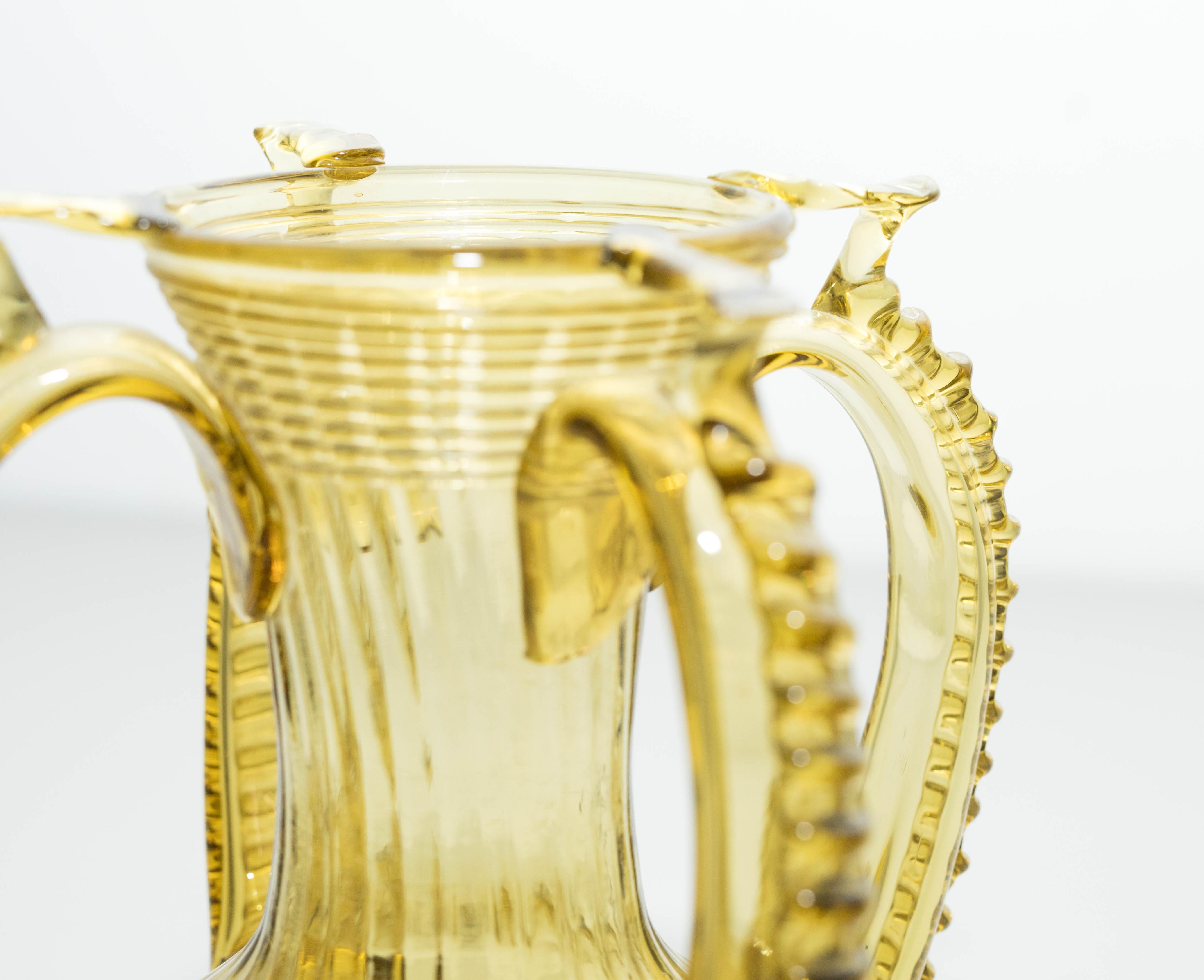 Catalan Yellow Blown Glass Vase, circa 1930 3