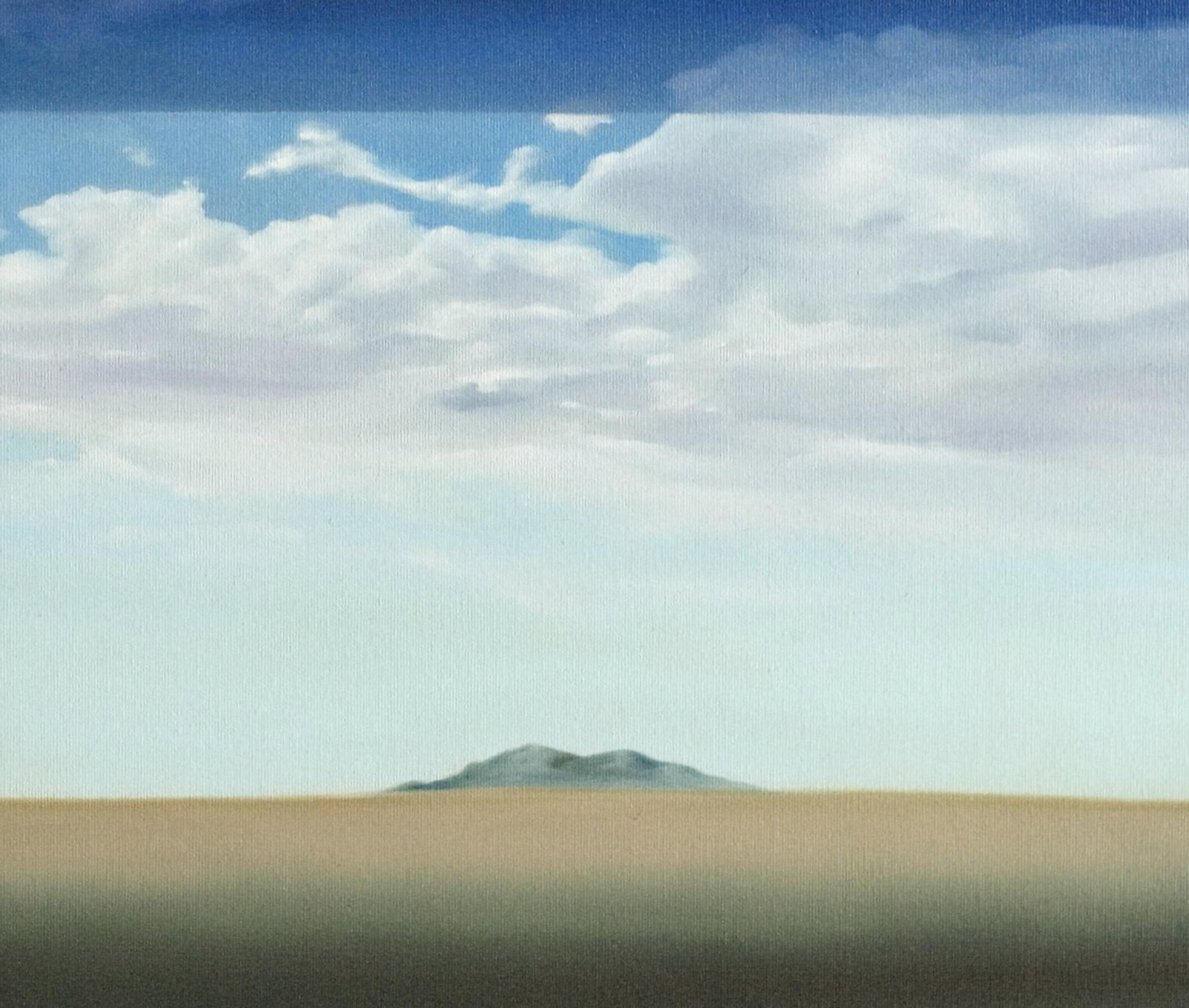 Chroma sky (Blue key) 12 - Contemporary, Landschaft, Hellblau, Pastell, Wolken – Painting von Cătălin Petrișor