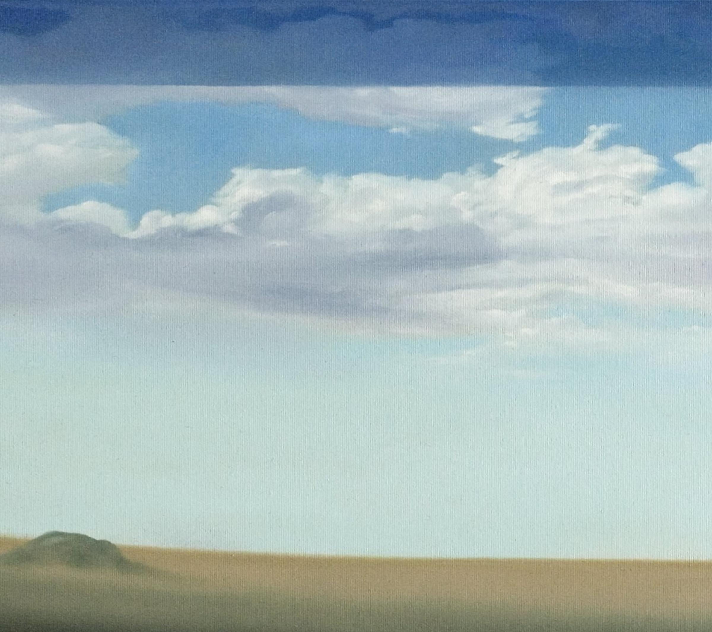 Chroma sky (Blue key) 12 - Contemporary, Landschaft, Hellblau, Pastell, Wolken (Blau), Figurative Painting, von Cătălin Petrișor