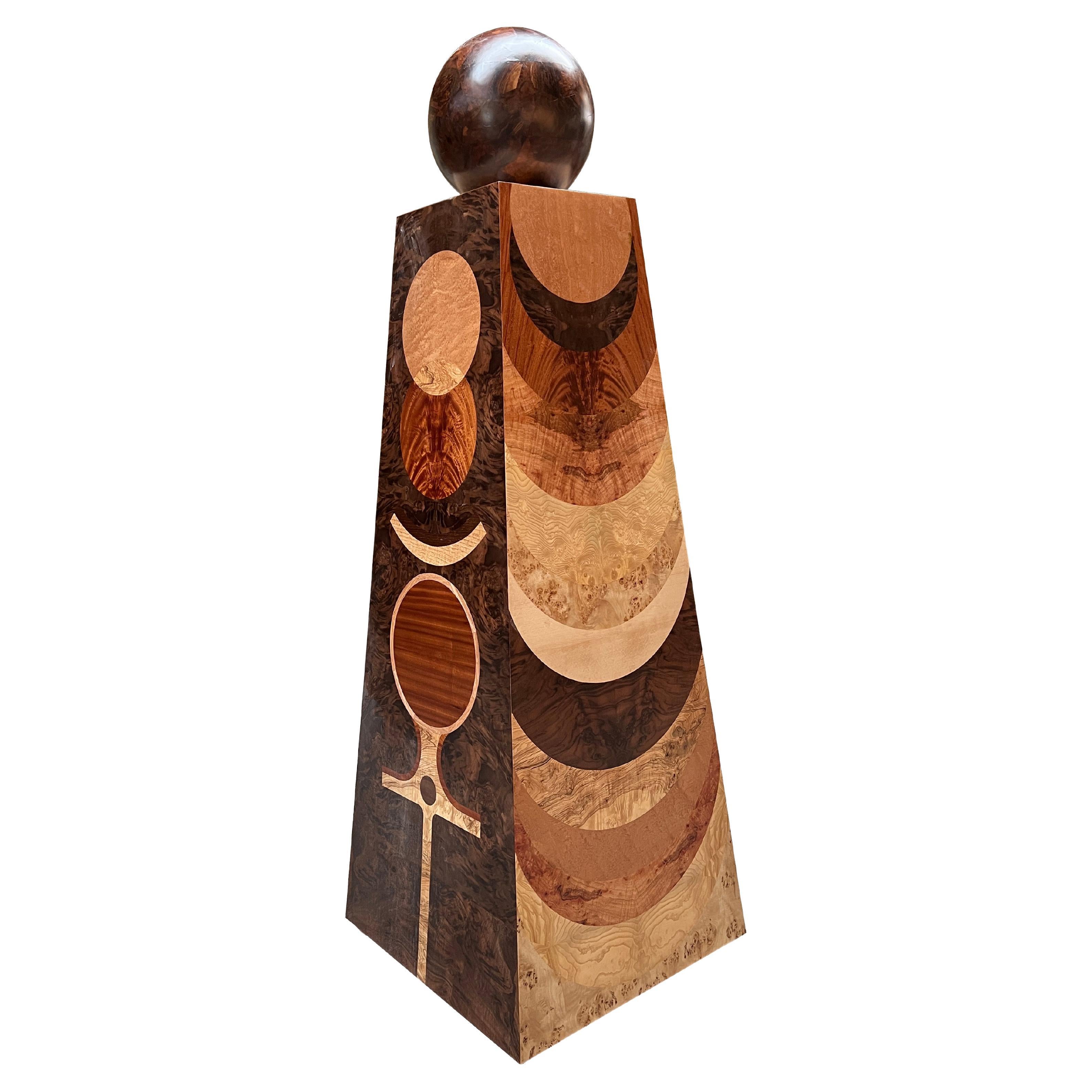 Catalina Andonie "Geoglifo I" Parquetry Wood Sculpture