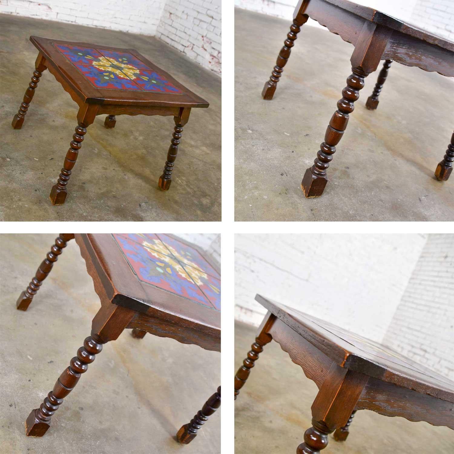 Table d'appoint Catalina California ou Mission Arts & Craft Style Spanish Tile Top en vente 6