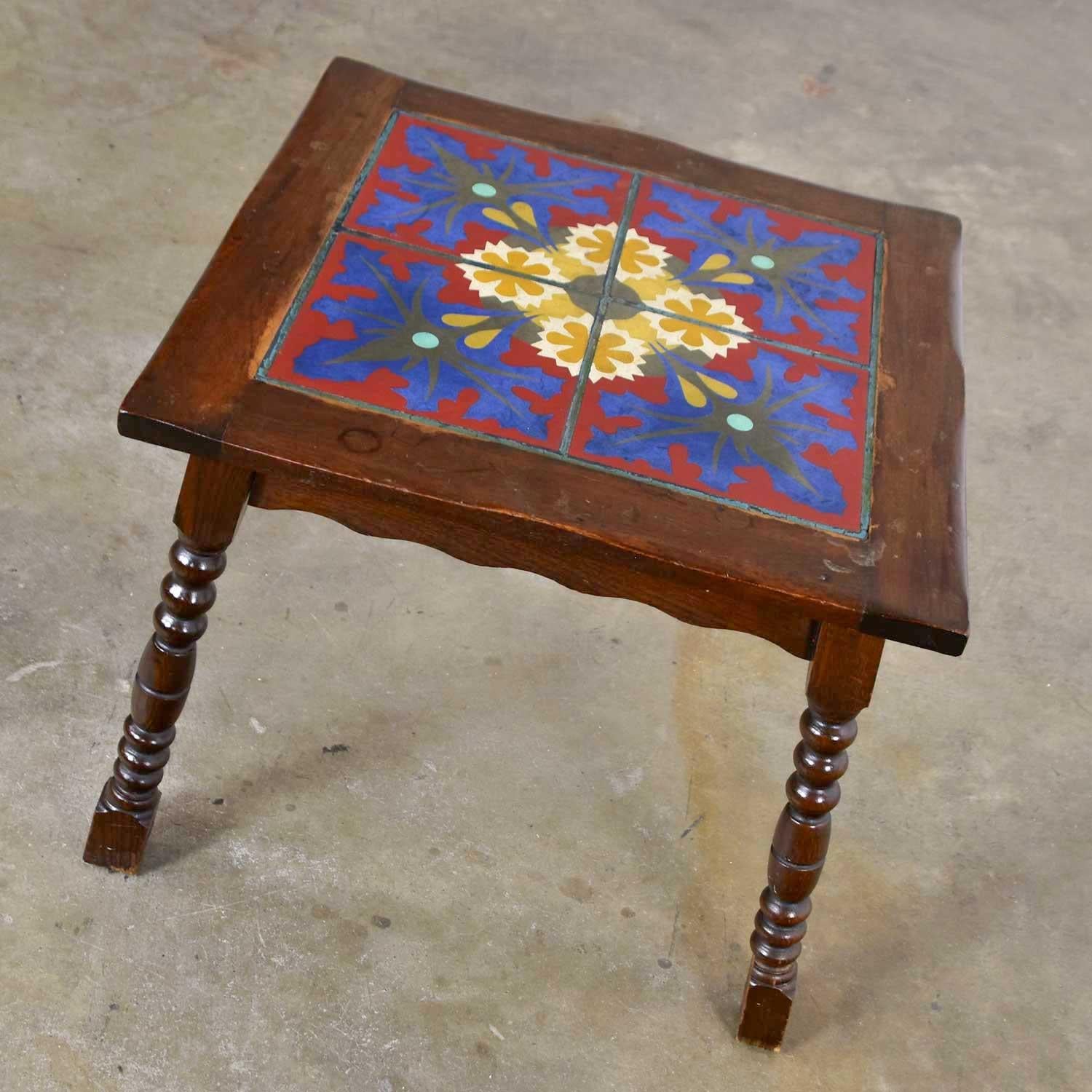 Table d'appoint Catalina California ou Mission Arts & Craft Style Spanish Tile Top en vente 1