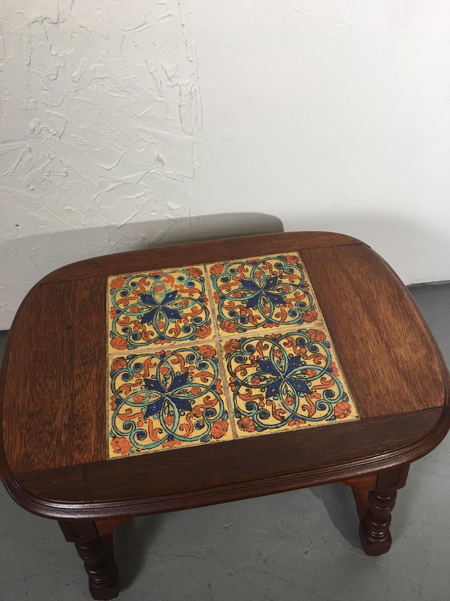 Arts and Crafts  California Tile Top Side Table