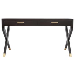 Catalina Desk in Chocolate and Gold by Innova Luxuxy Group