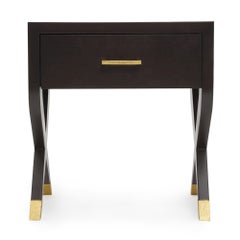 Catalina Nightstand in Chocolate and Gold by Innova Luxuxy Group