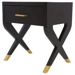 Catalina Nightstand in Chocolate and Gold by Innova Luxuxy Group