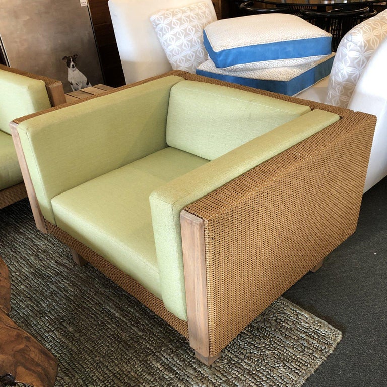 Catalina Outdoor Arm Chairs by Lloyd Flanders, a Pair For Sale at 1stDibs