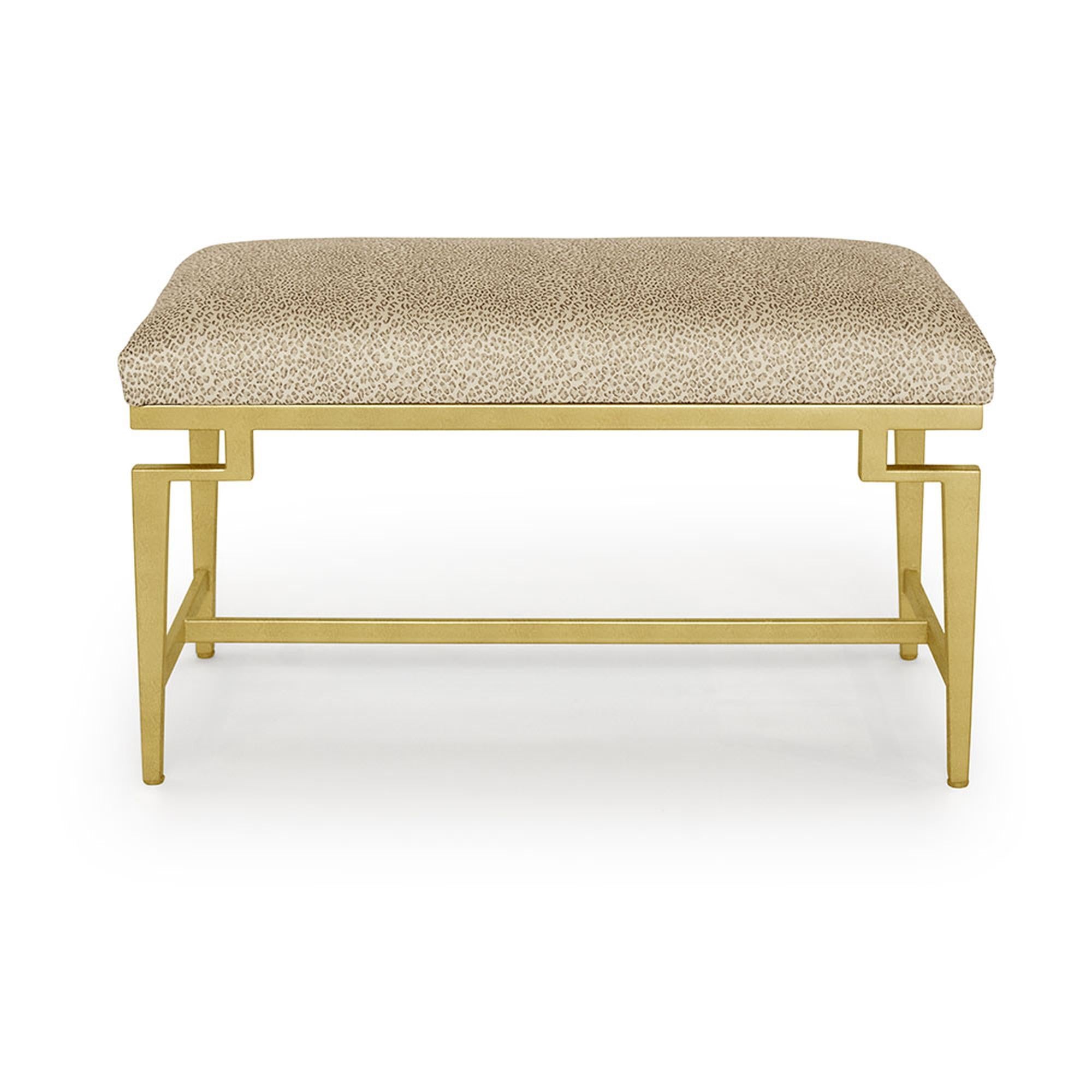 The Catalina Vanity bench is a charming, beautiful way to accent the room. A down wrapped foam seat cushion sits atop a stylized, modern metal frame. Designed to complement the Catalina Vanity. Due to the handcrafted nature, each piece may have