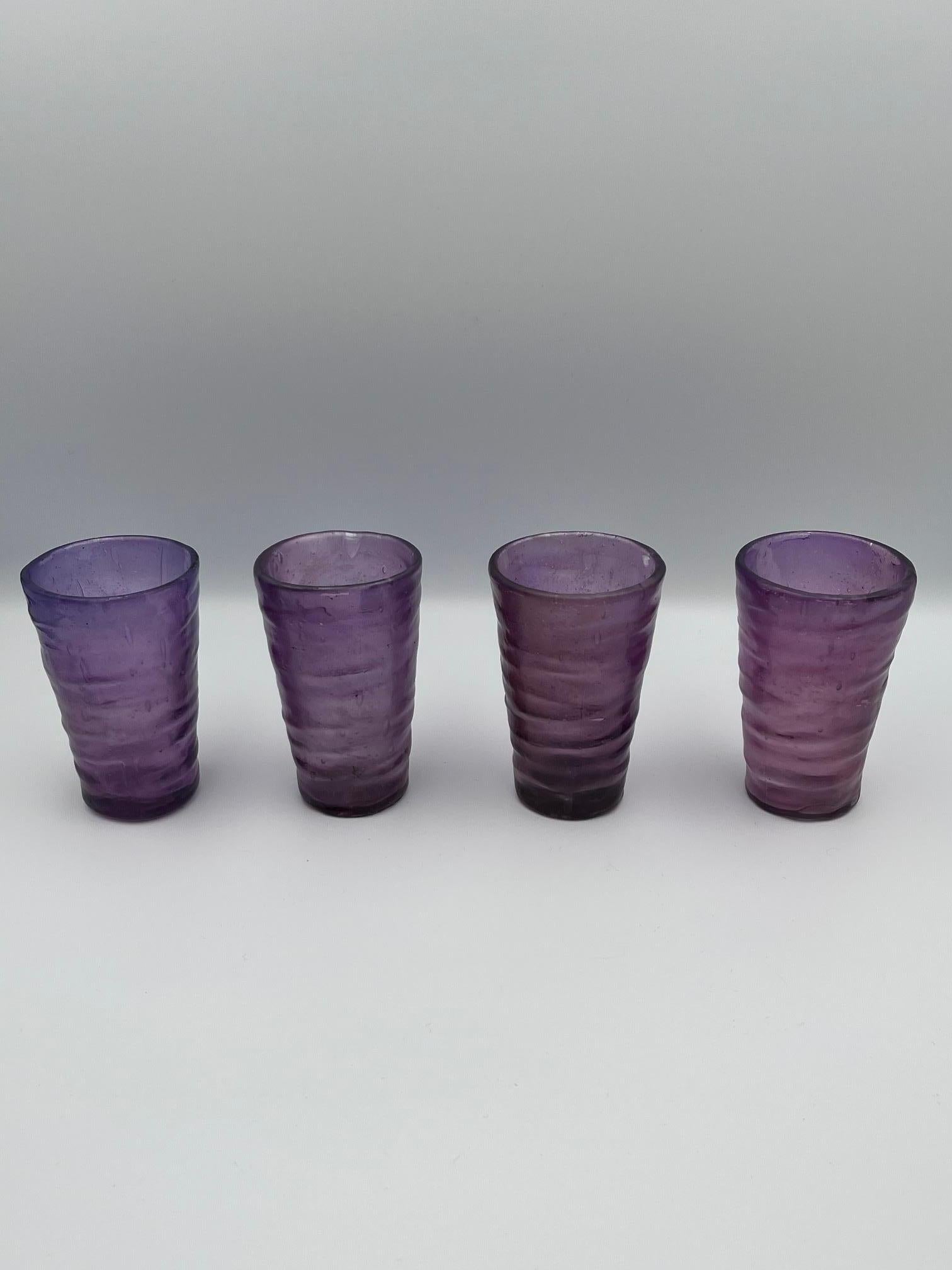 Spanish Colonial Catalina Vase and set of 11 Juice Glasses by Consolidated Glass Company For Sale