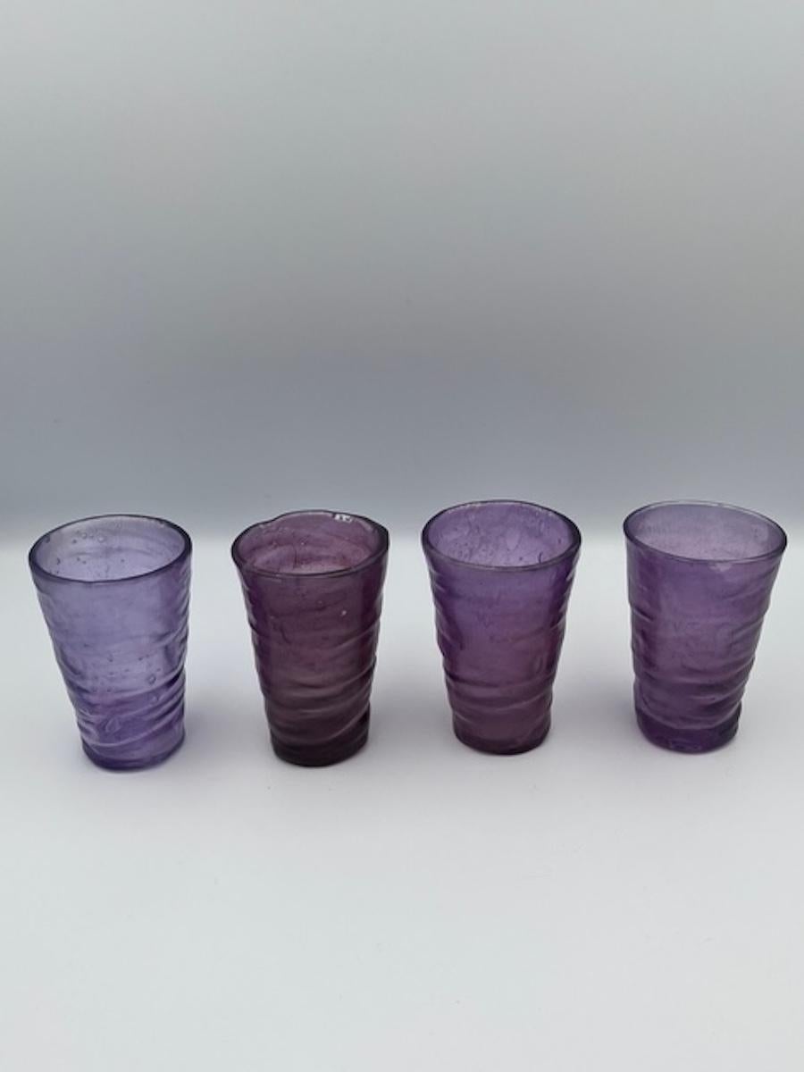 American Catalina Vase and set of 11 Juice Glasses by Consolidated Glass Company For Sale