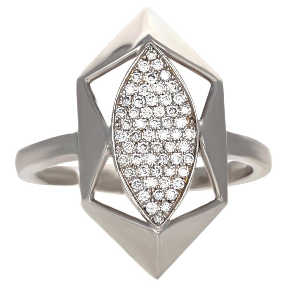 Catalina Catalina Weißgold Ring 18kt Gold Pavé mit funkelnden Diamanten im Angebot