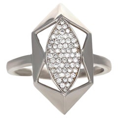 Catalina Bague en or blanc pavé d'or 18 carats avec diamants étincelants
