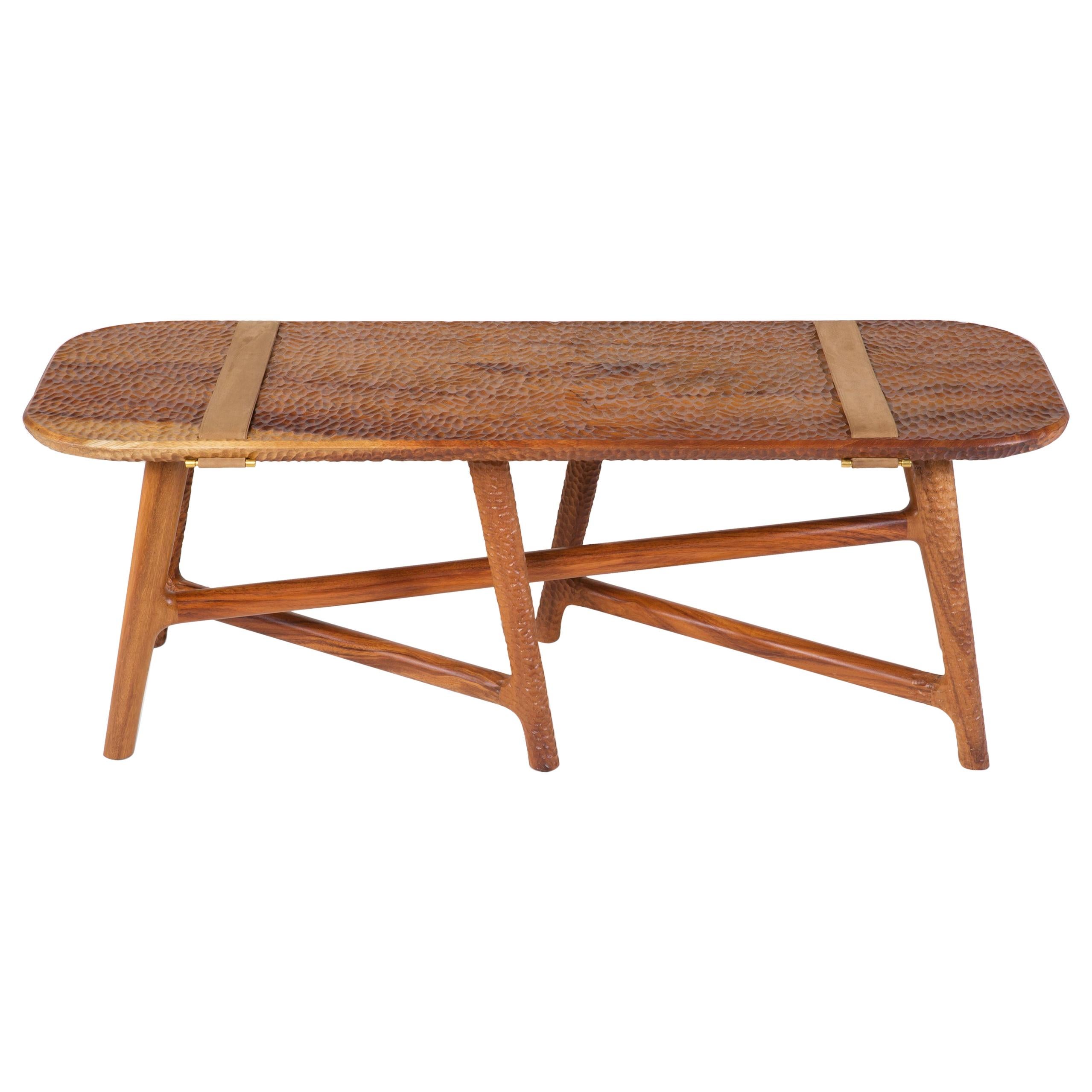 Catalina Wood Carved Bench For Sale