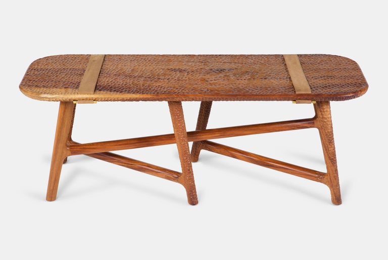 Catalina Hammered-Wood Bench