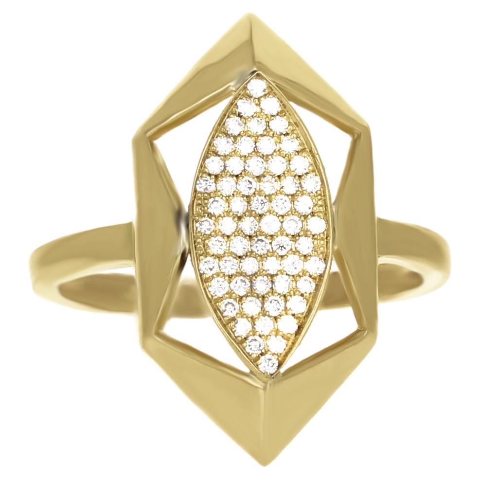 Catalina Gelbgold-Ring, 18 Karat Gold, Pavé mit funkelnden Diamanten