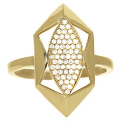 Catalina Yellow Gold Ring 18kt Gold Pavé with Sparkling Diamonds