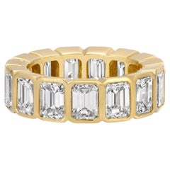 Emerald Bazel Cut 18K Yellow Gold Diamond Ring