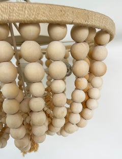 Catalonia Broderies Wood Beads, Sisal Flush Mount Light Fixture (luminaire encastré)