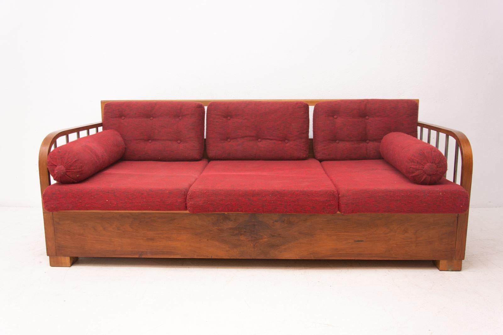 Art Deco Cataloque Functionalist Sofa H-215 by Jindrich Halabala for UP Zavody, 1930s