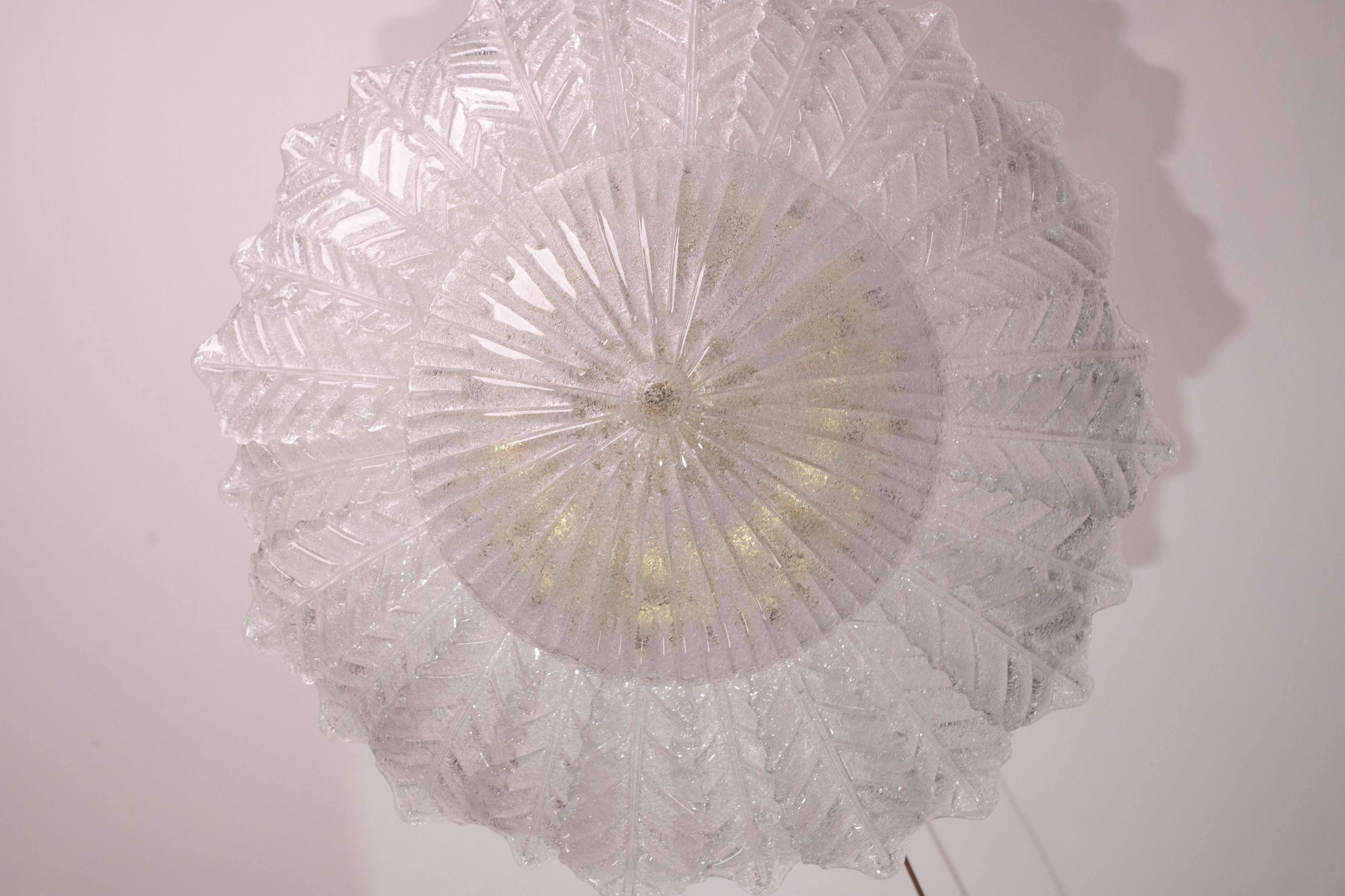 Catania, Large Size Murano Clear trasparent Vintage Glass Ceiling Light, 1970s For Sale 4