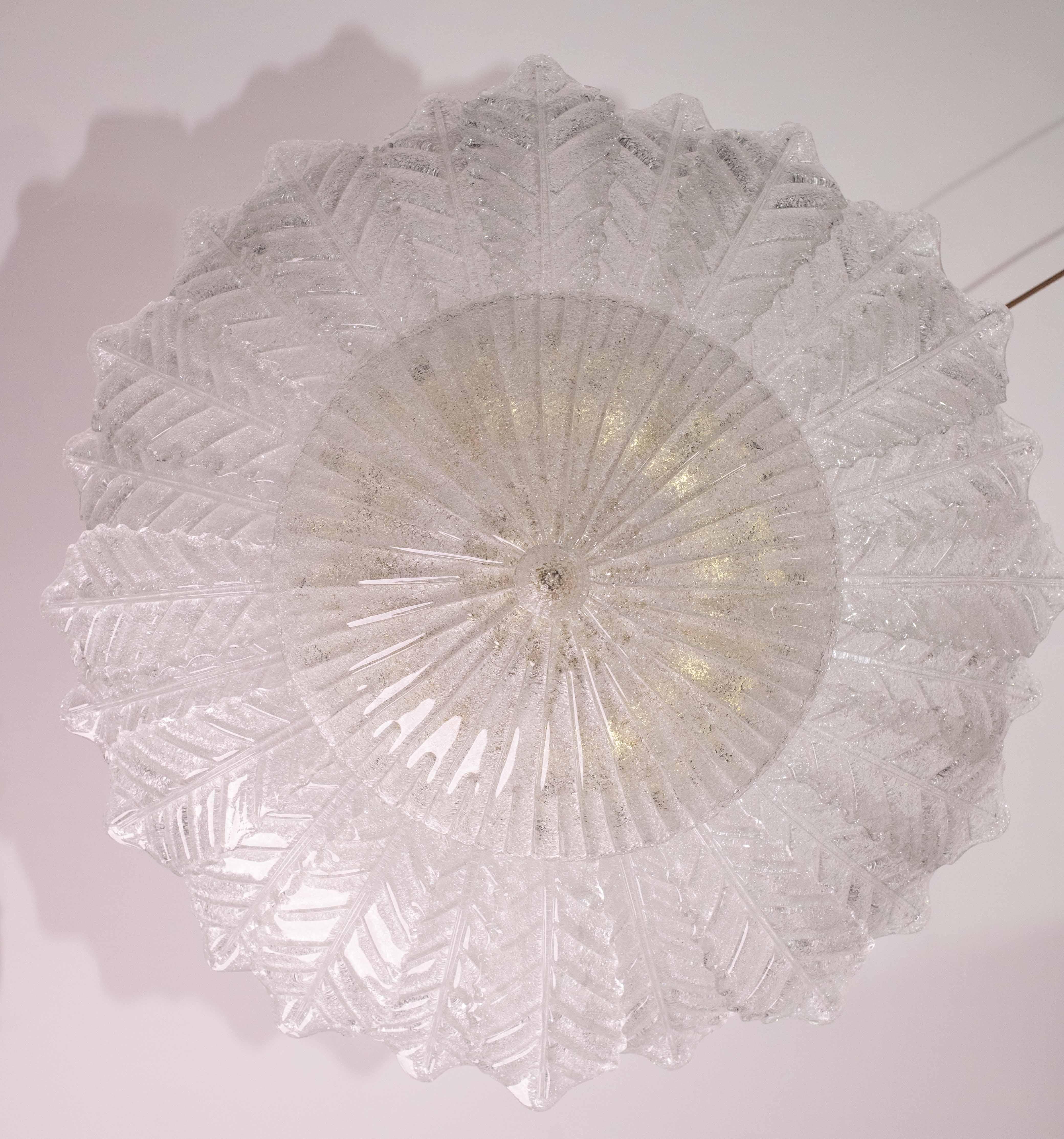 Catania, Large Size Murano Clear trasparent Vintage Glass Ceiling Light, 1970s For Sale 5