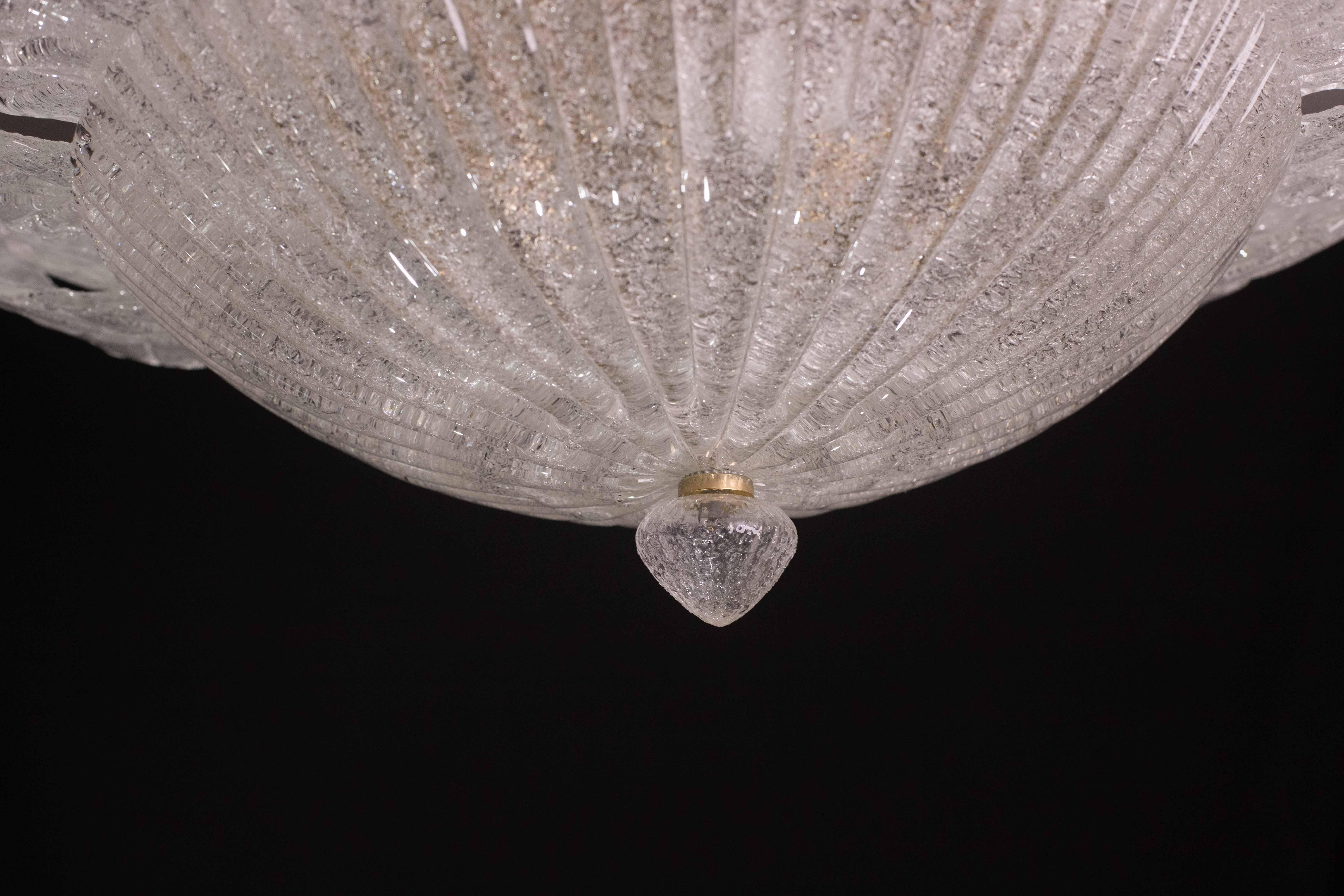 Catania, Large Size Murano Clear trasparent Vintage Glass Ceiling Light, 1970s For Sale 6
