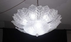 Catania, Großes Murano Klarglas trasparent Vintage Glass Deckenleuchte, 1970er