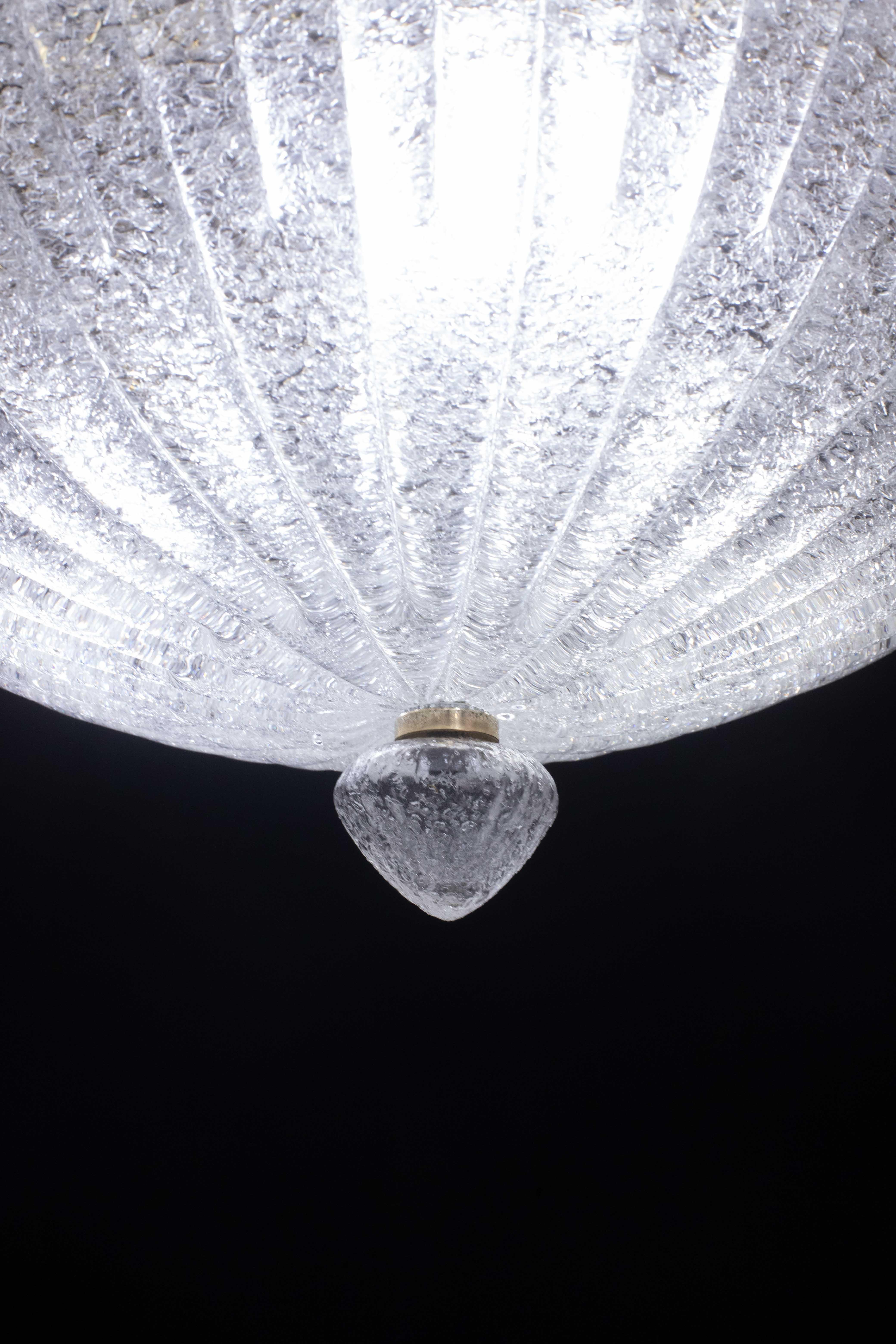 Late 20th Century Catania, Large Size Murano Clear trasparent Vintage Glass Ceiling Light, 1970s For Sale