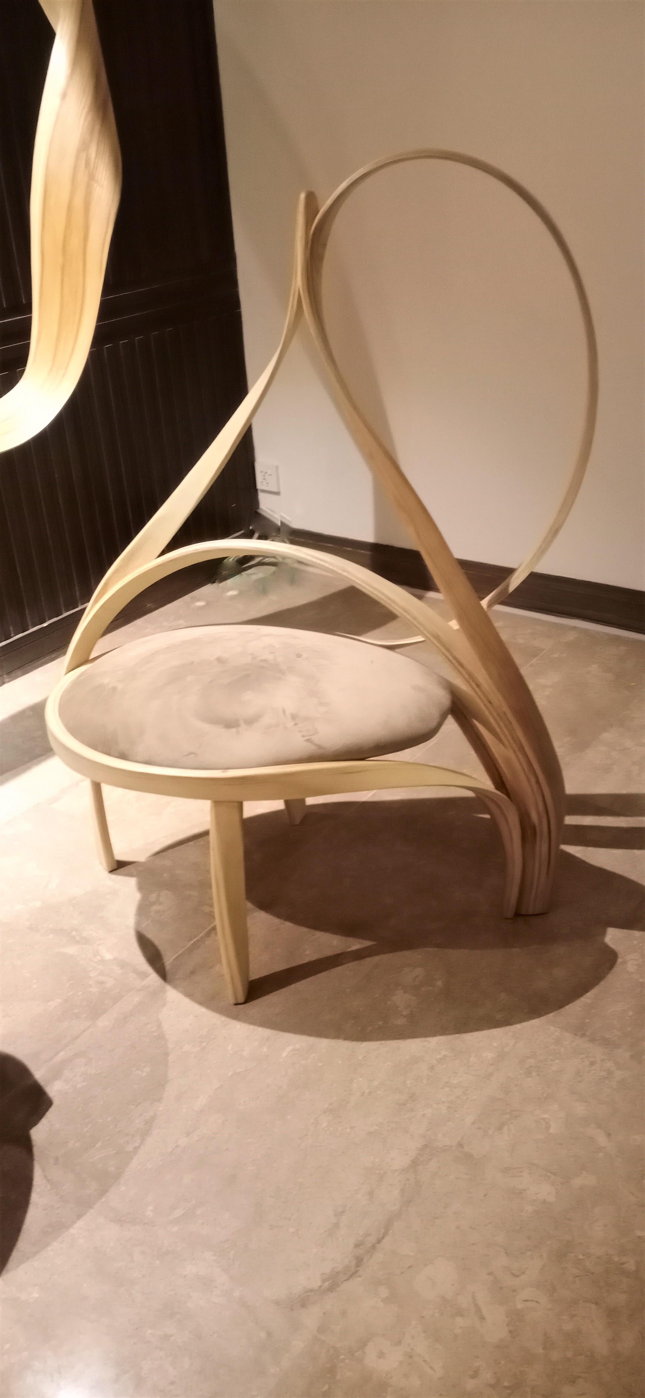 Velvet Cataract Chair II by Raka Studio For Sale