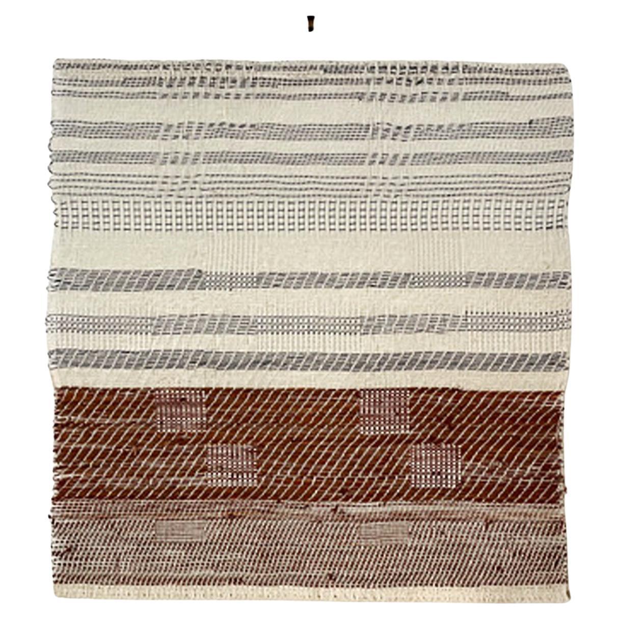 Catarina Riccabona, Handwoven 'Black & White with Caramel Brown' wall panel